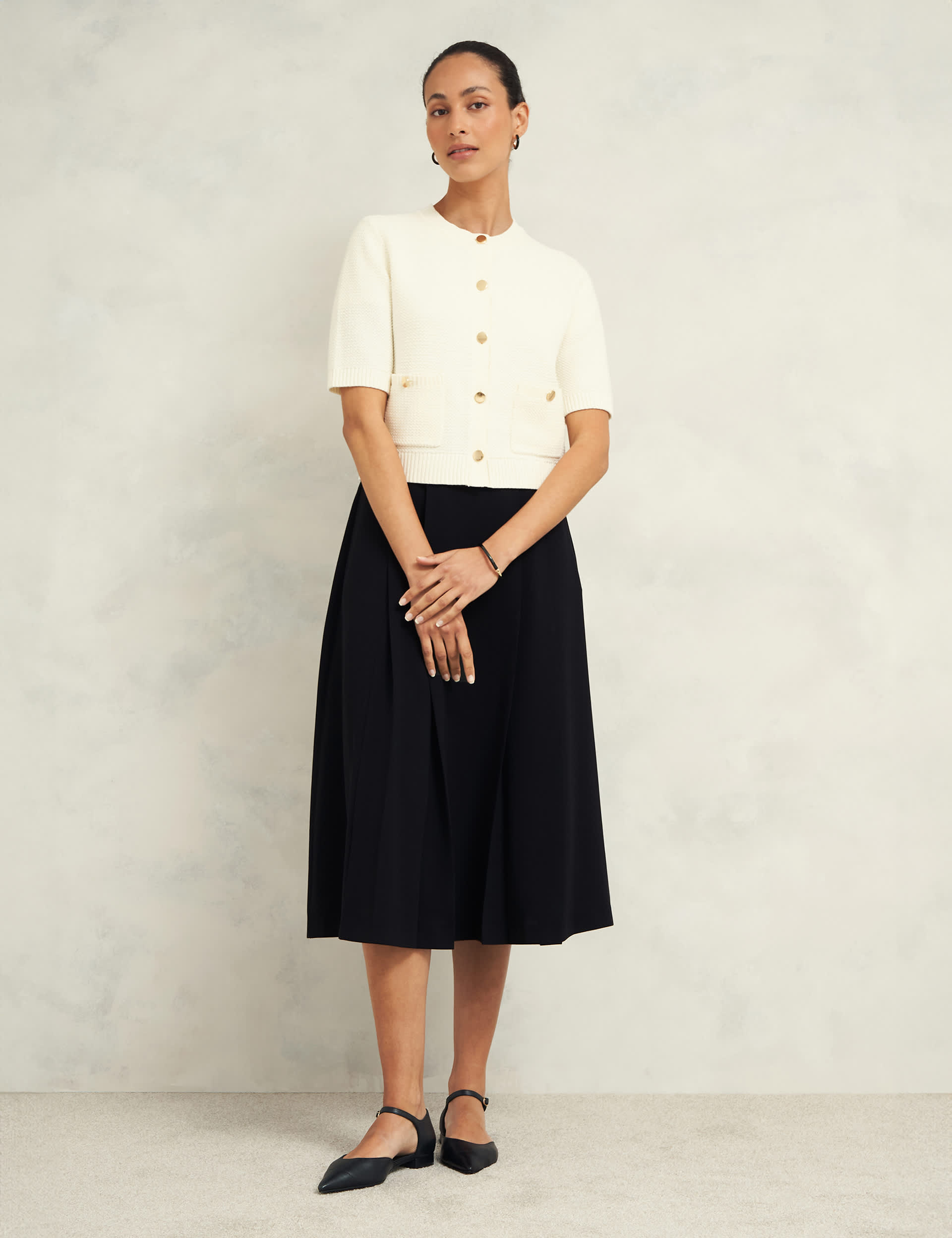 Hobbs Women's Pure Cotton Short Sleeve Cardigan