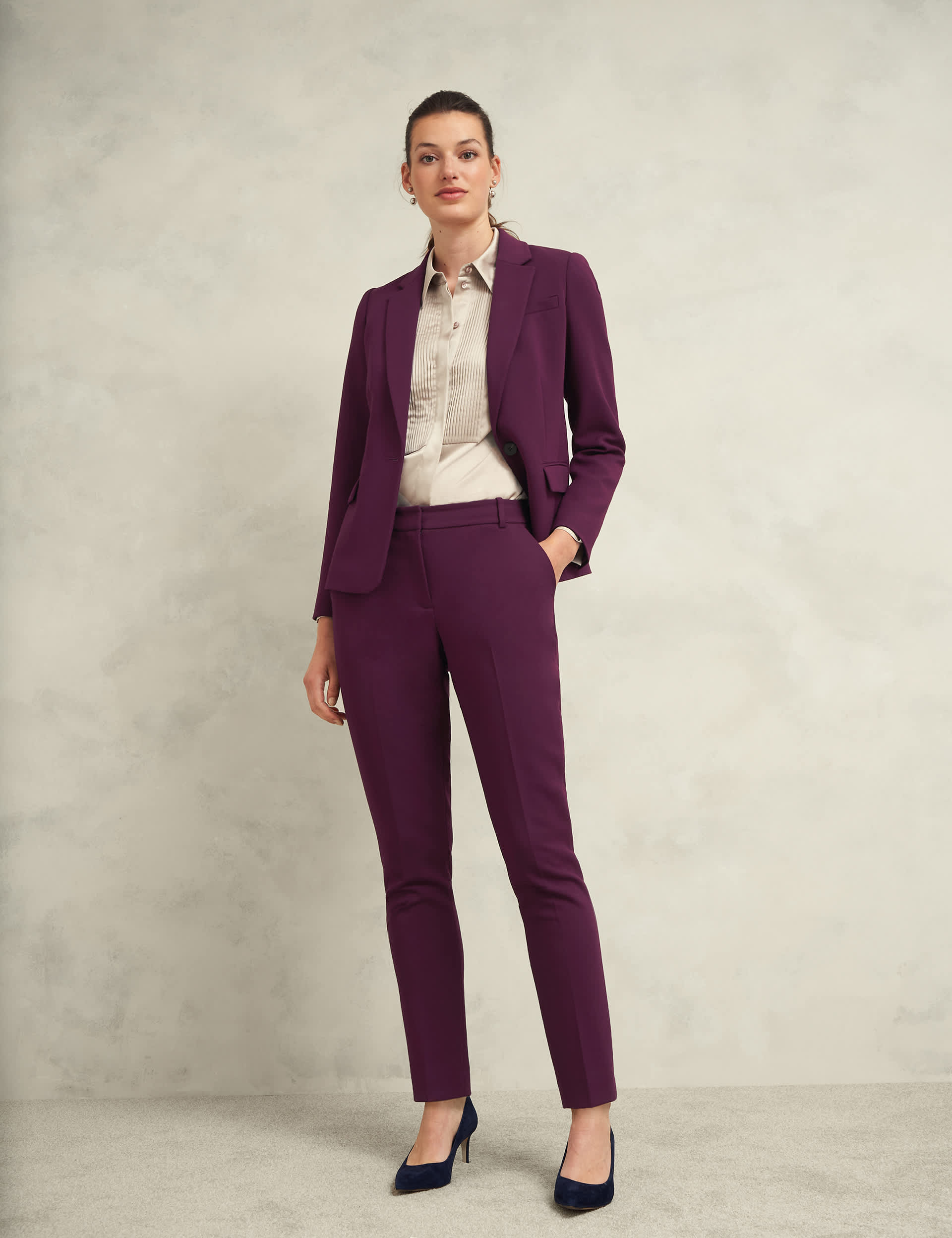 Hobbs Women's Tapered Ankle Grazer Trousers - 10REG - Purple, Purple