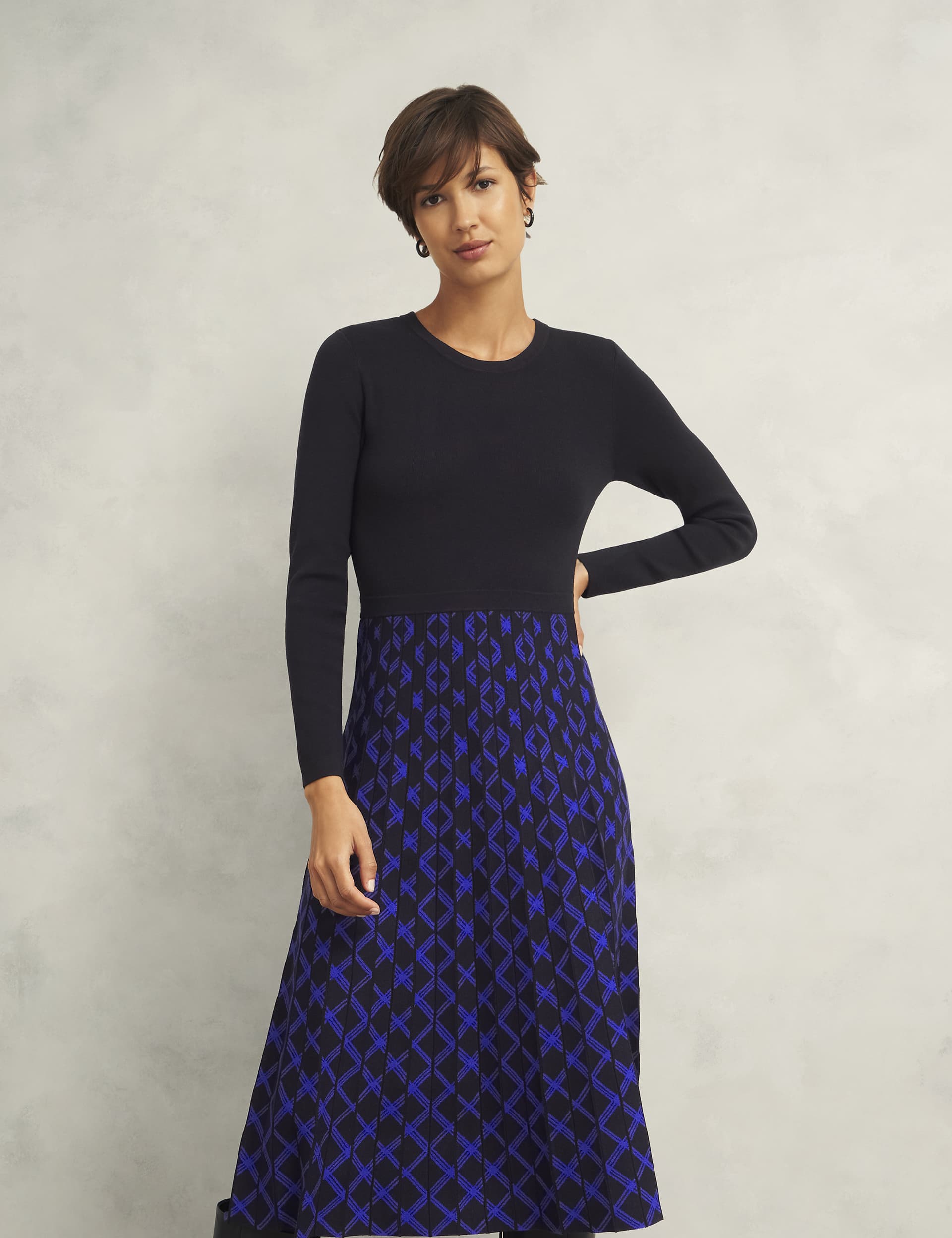 Hobbs Women's Geometric Knitted Dress