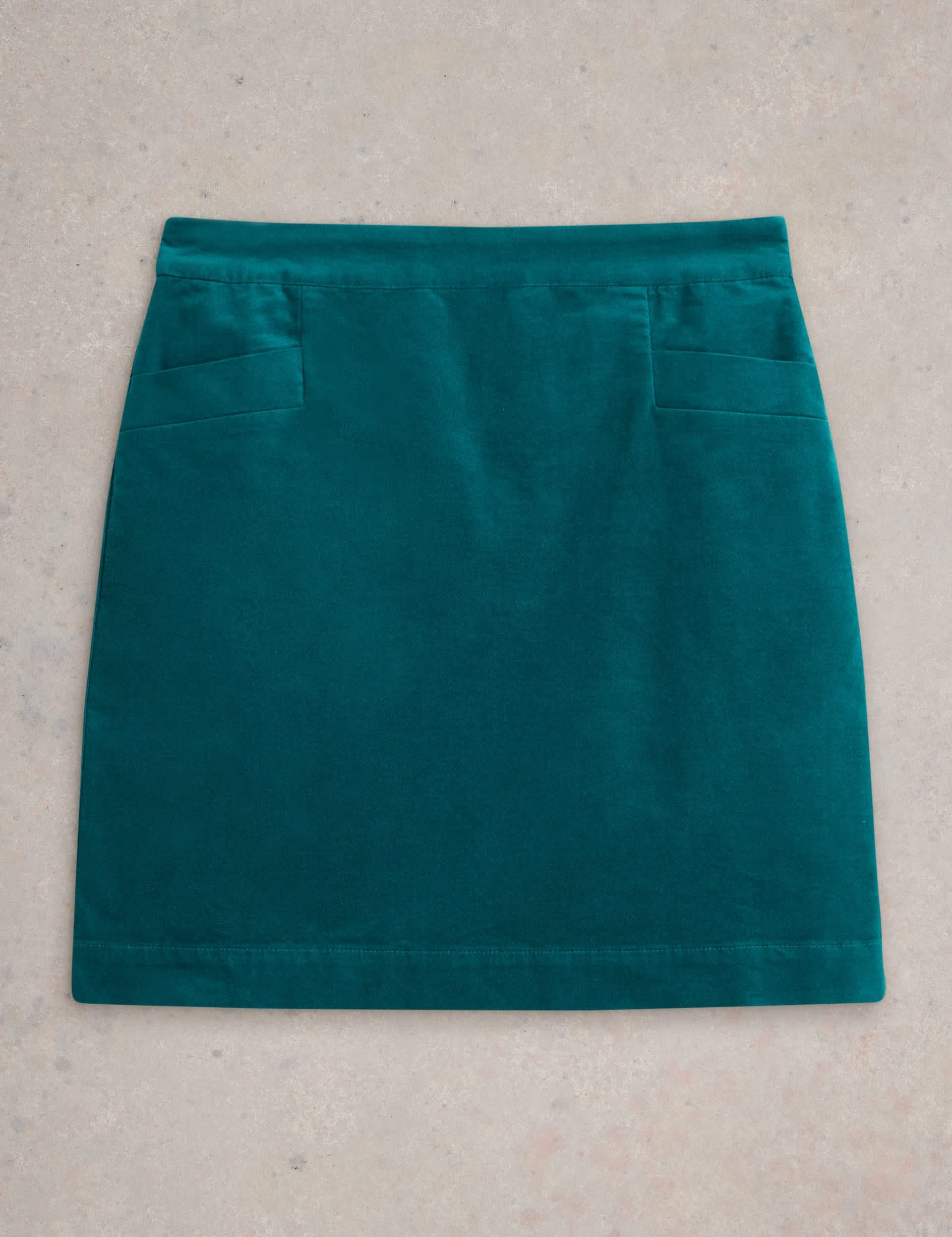 White Stuff Women's Velvet Mini A-Line Skirt - 18 - Teal, Pink,Teal