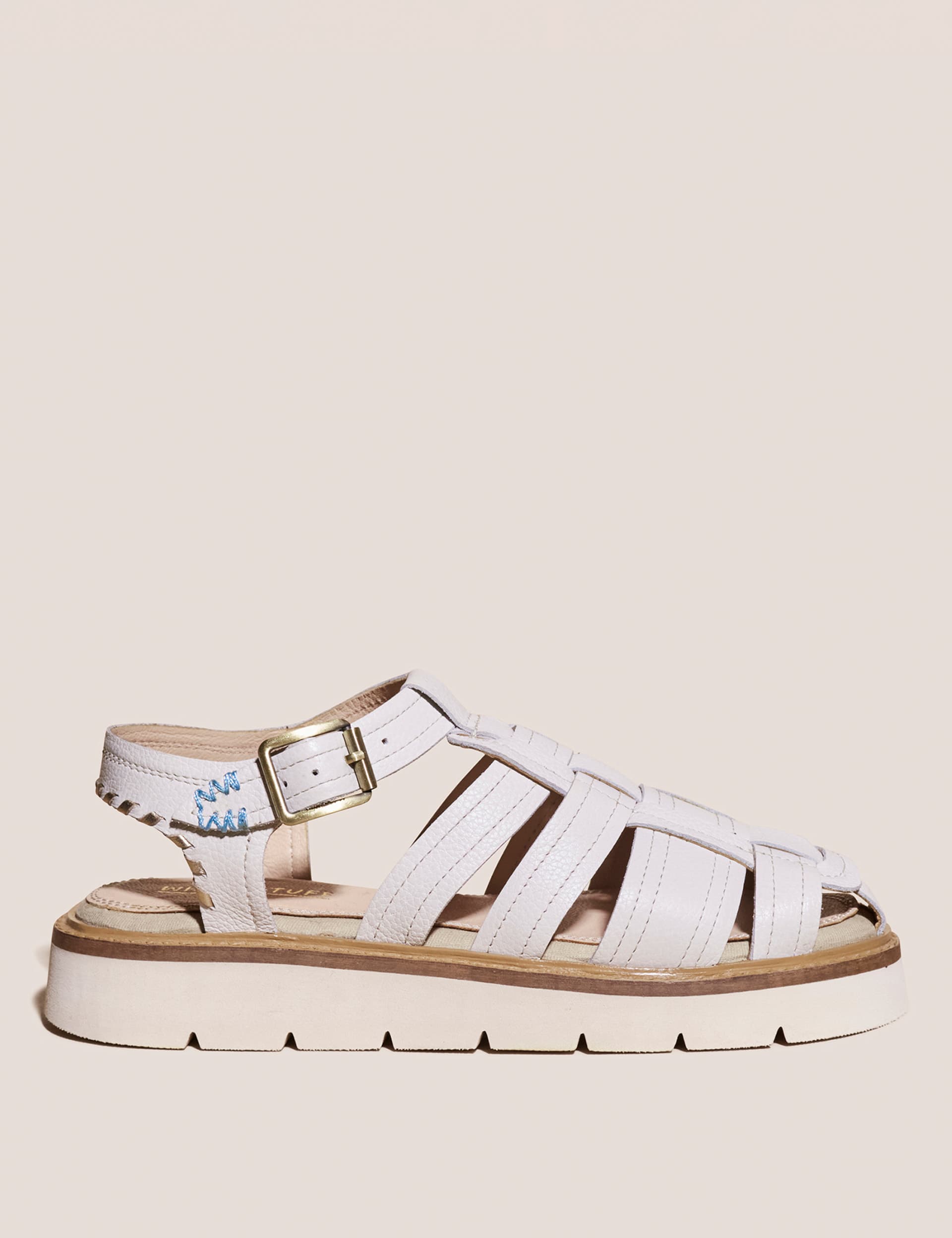 White Stuff Women's Leather Ankle Strap Flat Sandals