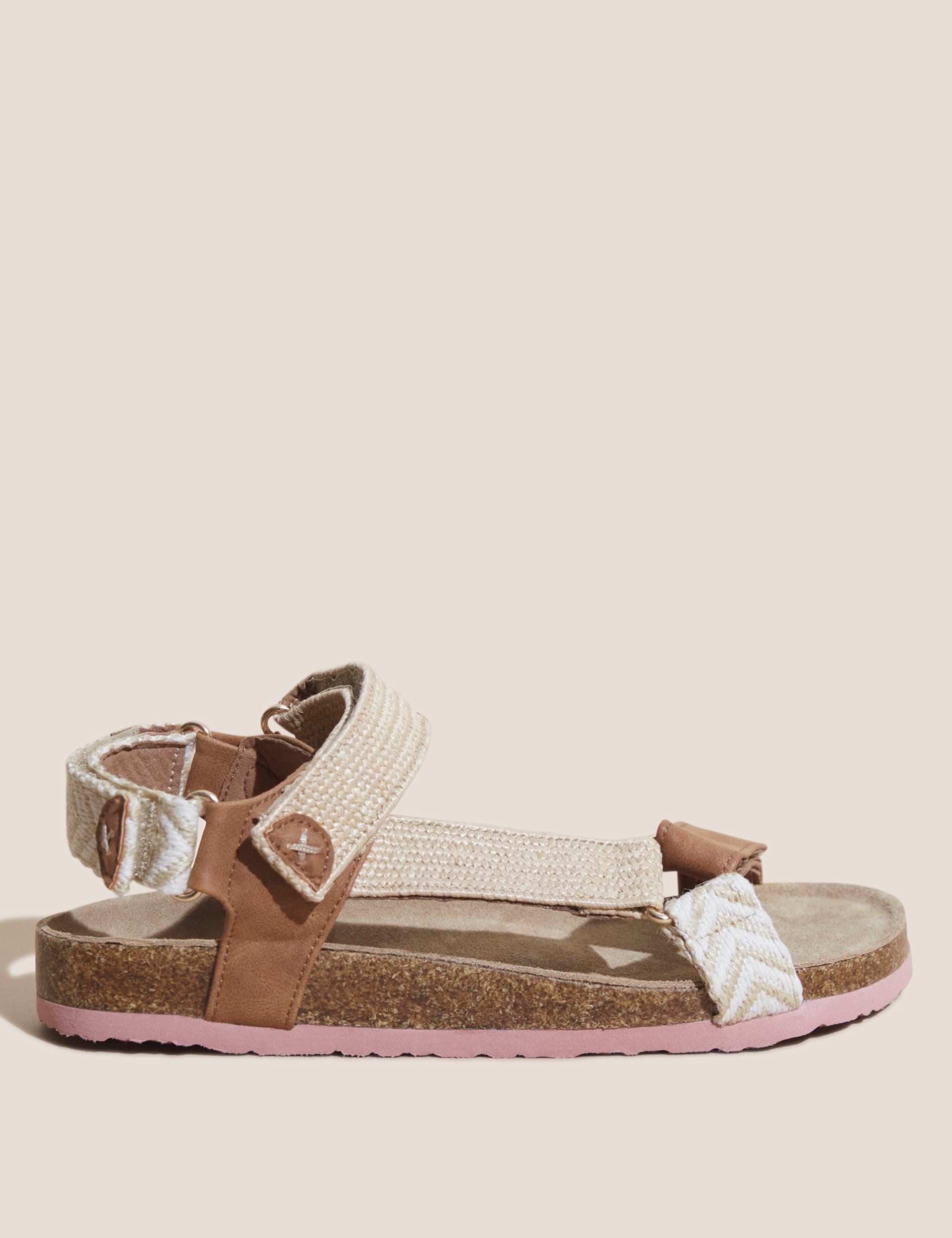 White Stuff Women's Woven Ankle Strap Footbed Sandals