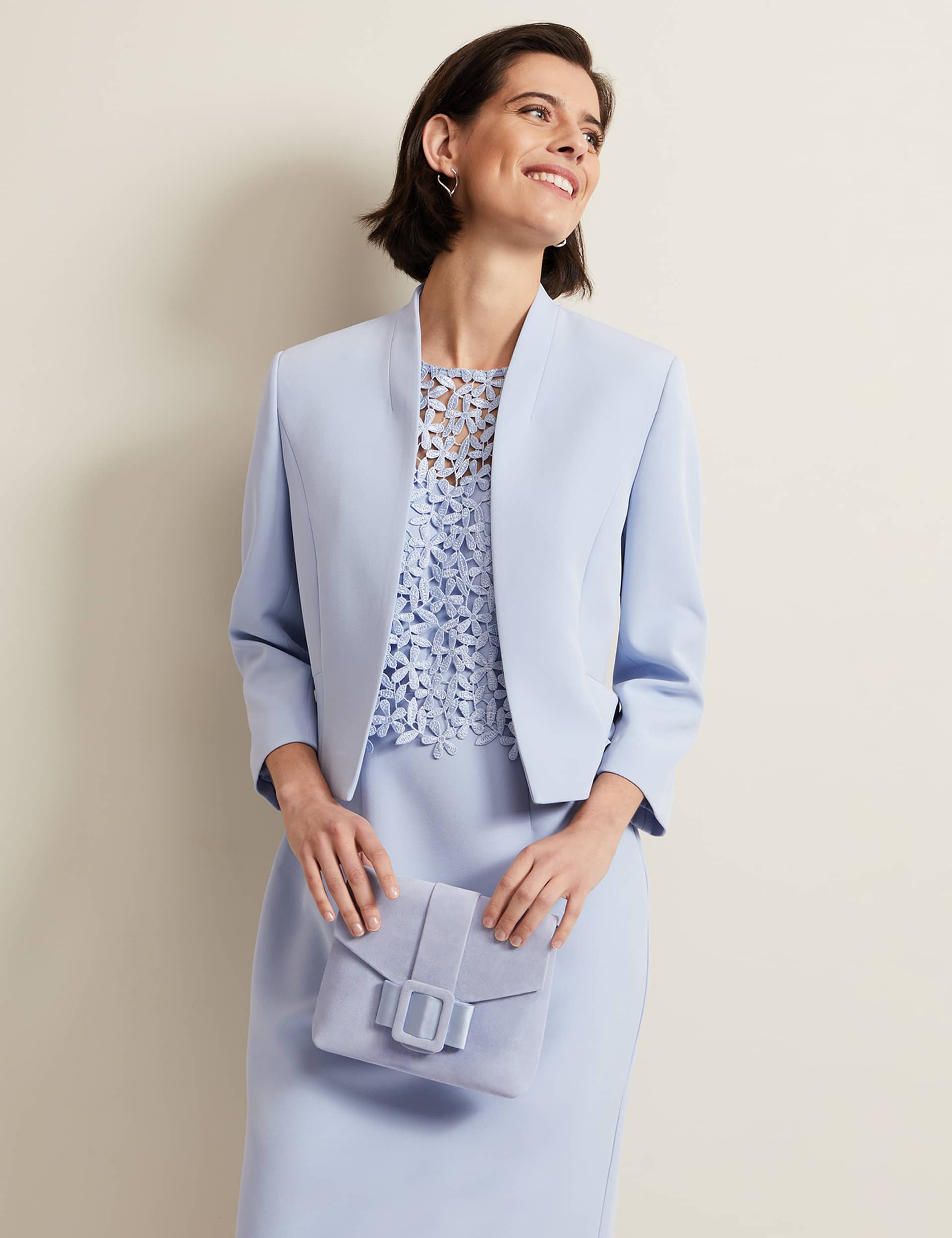 Phase Eight Women's Suede Buckle Detail Clutch Bag