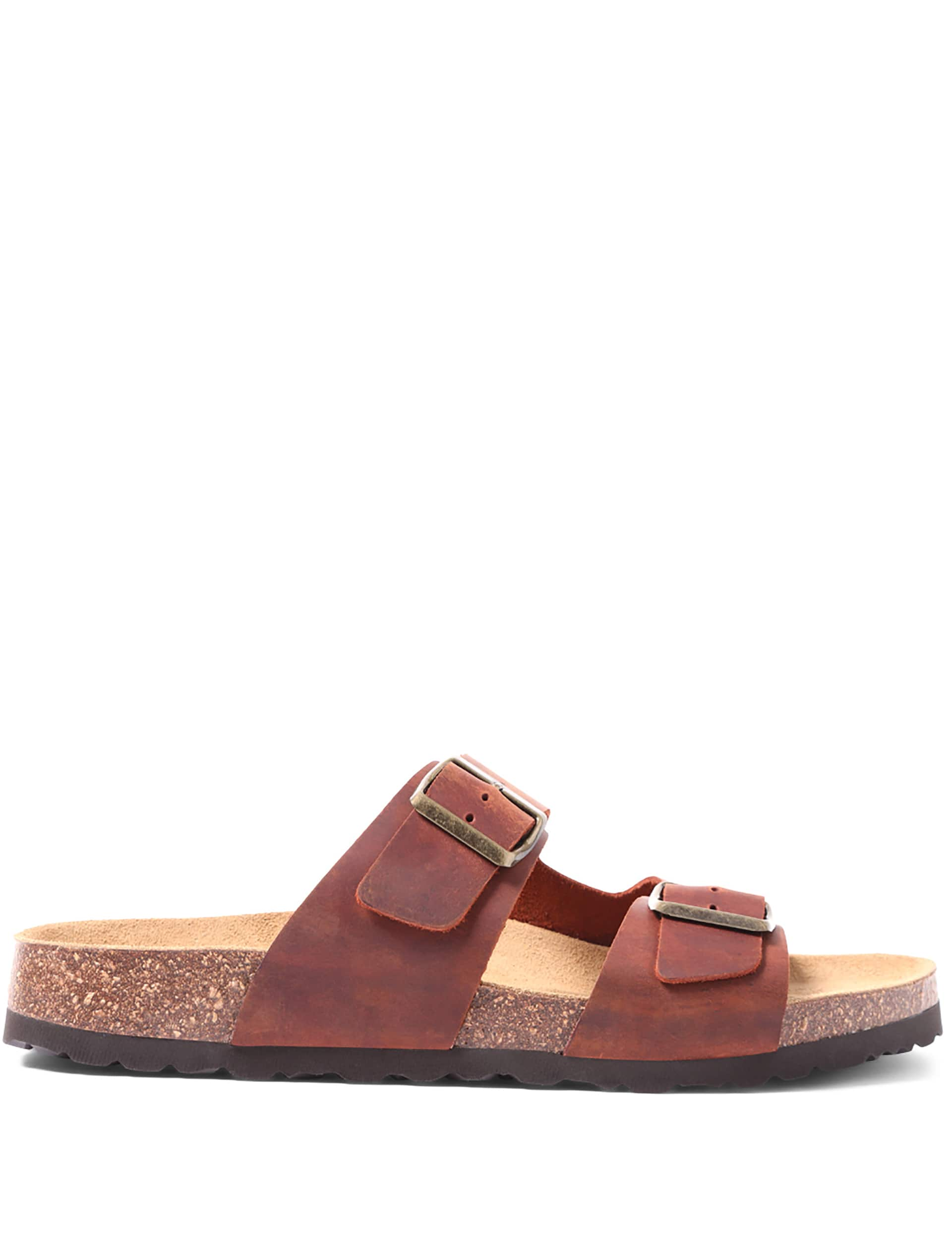 Jones Bootmaker Men's Leather Slip-On Sandals - 9 - Brown, Brown,Khaki,Black