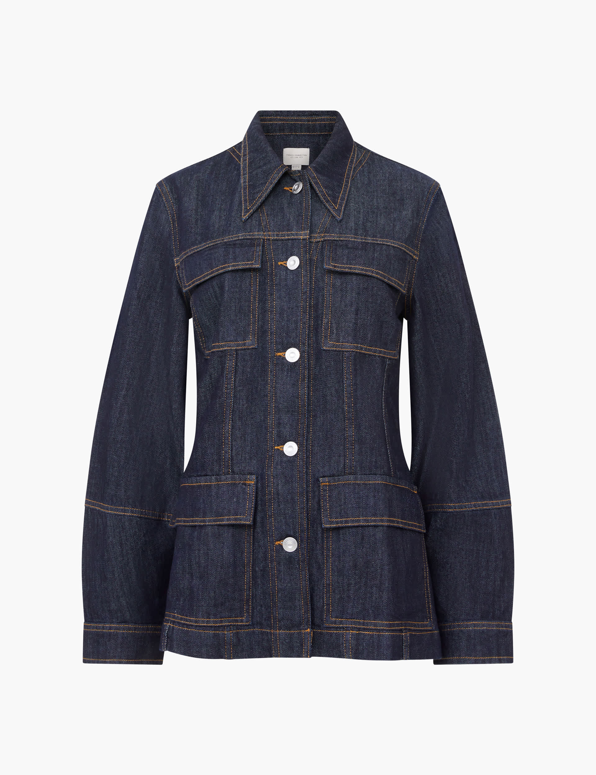 French Connection Women's Denim Collared Jacket - Navy, Navy