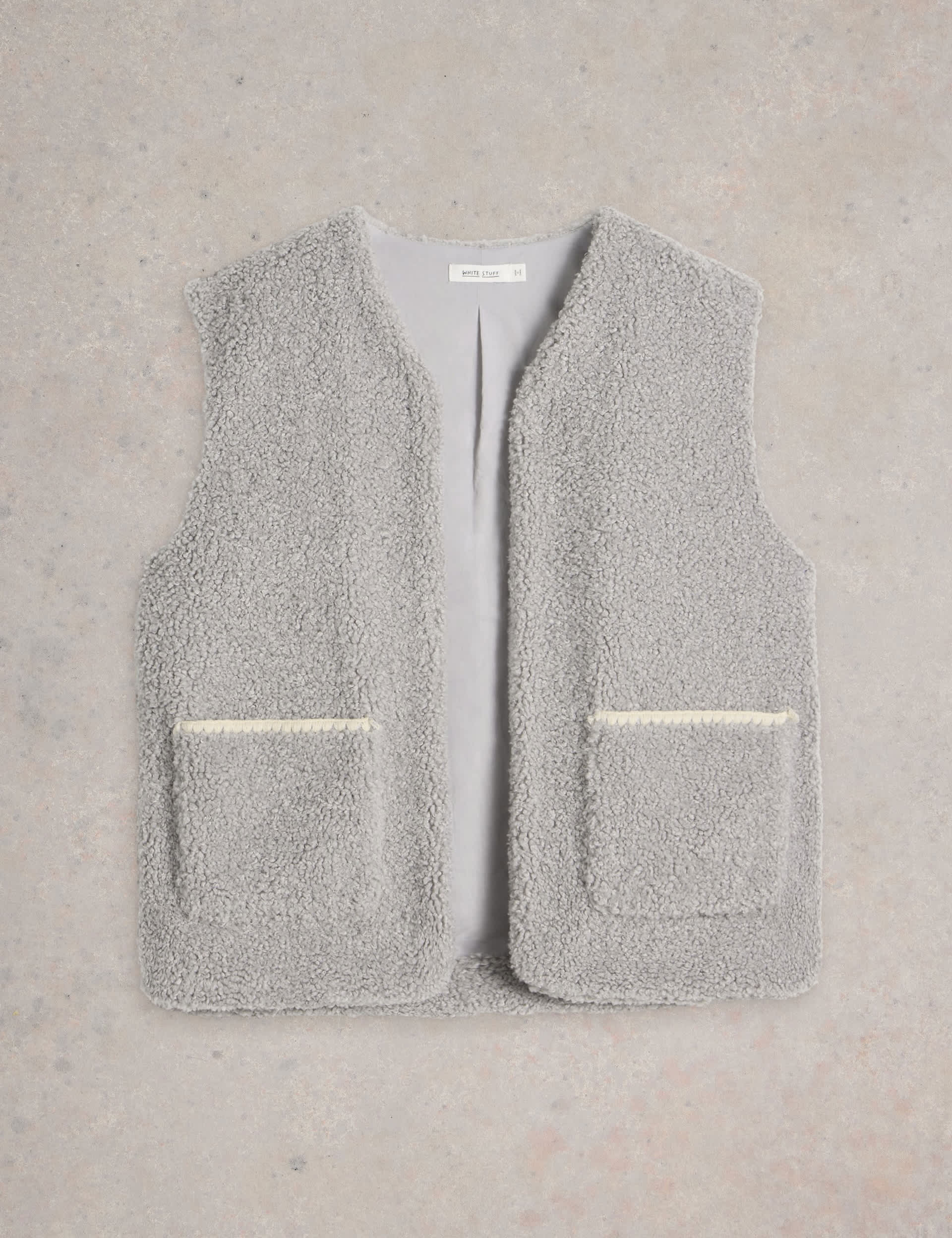 White Stuff Women's Borg Gilet - S - Grey, Grey