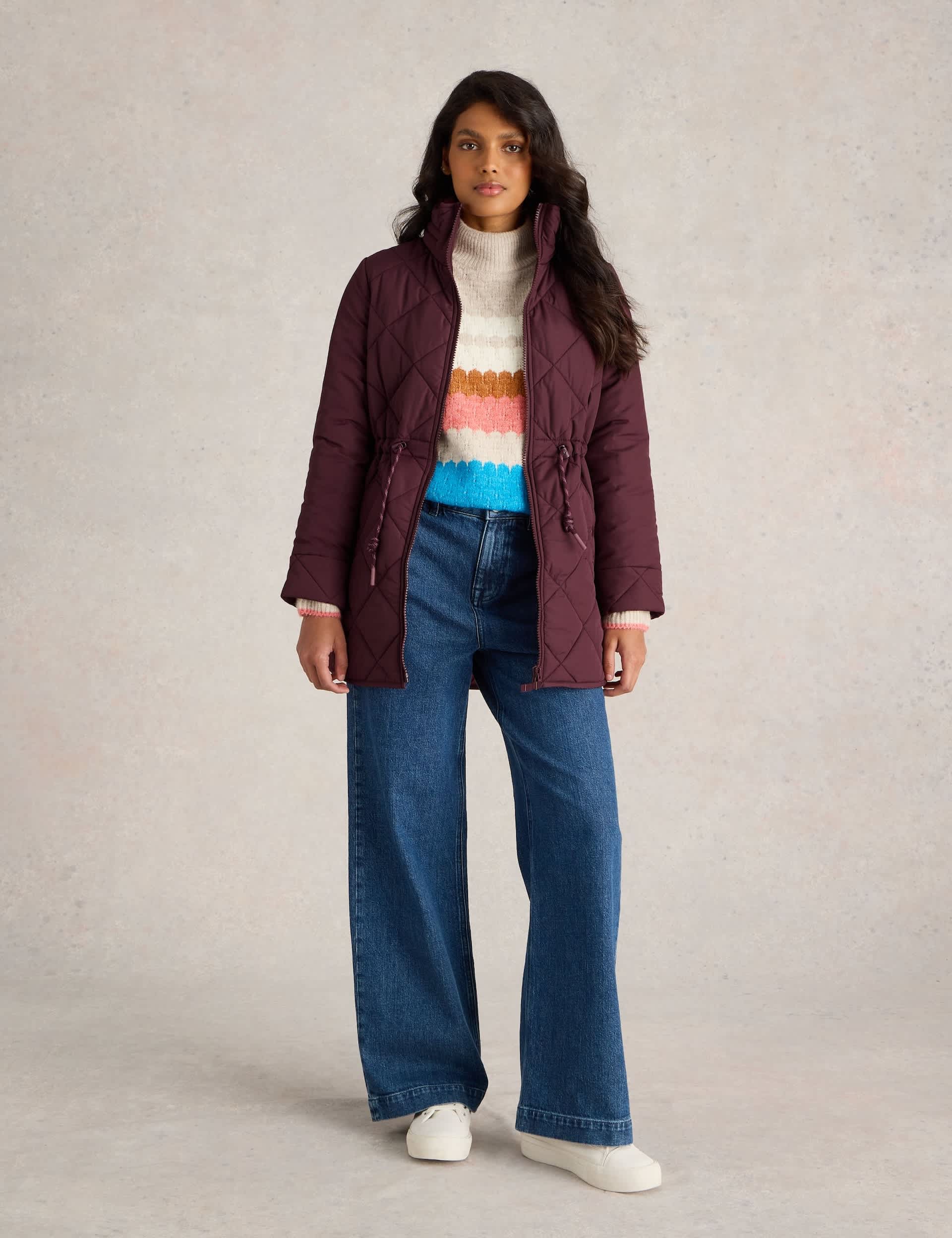 White Stuff Women's Quilted Longline Coat