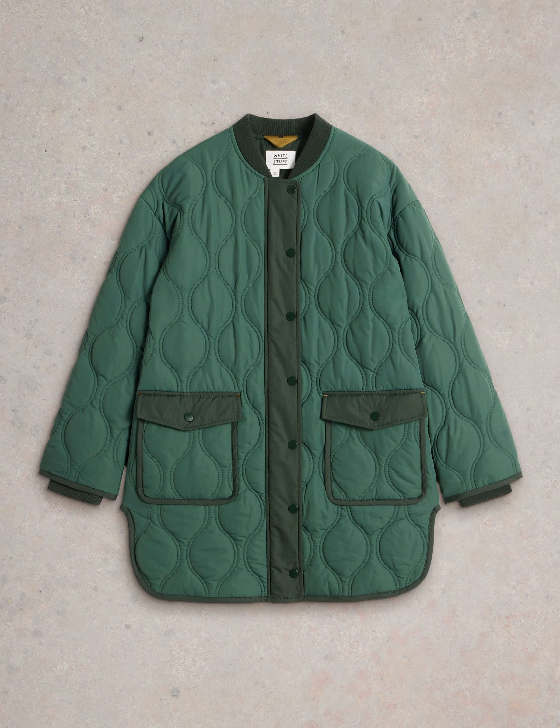 White Stuff Women's Quilted Coat - 20 - Green, Green