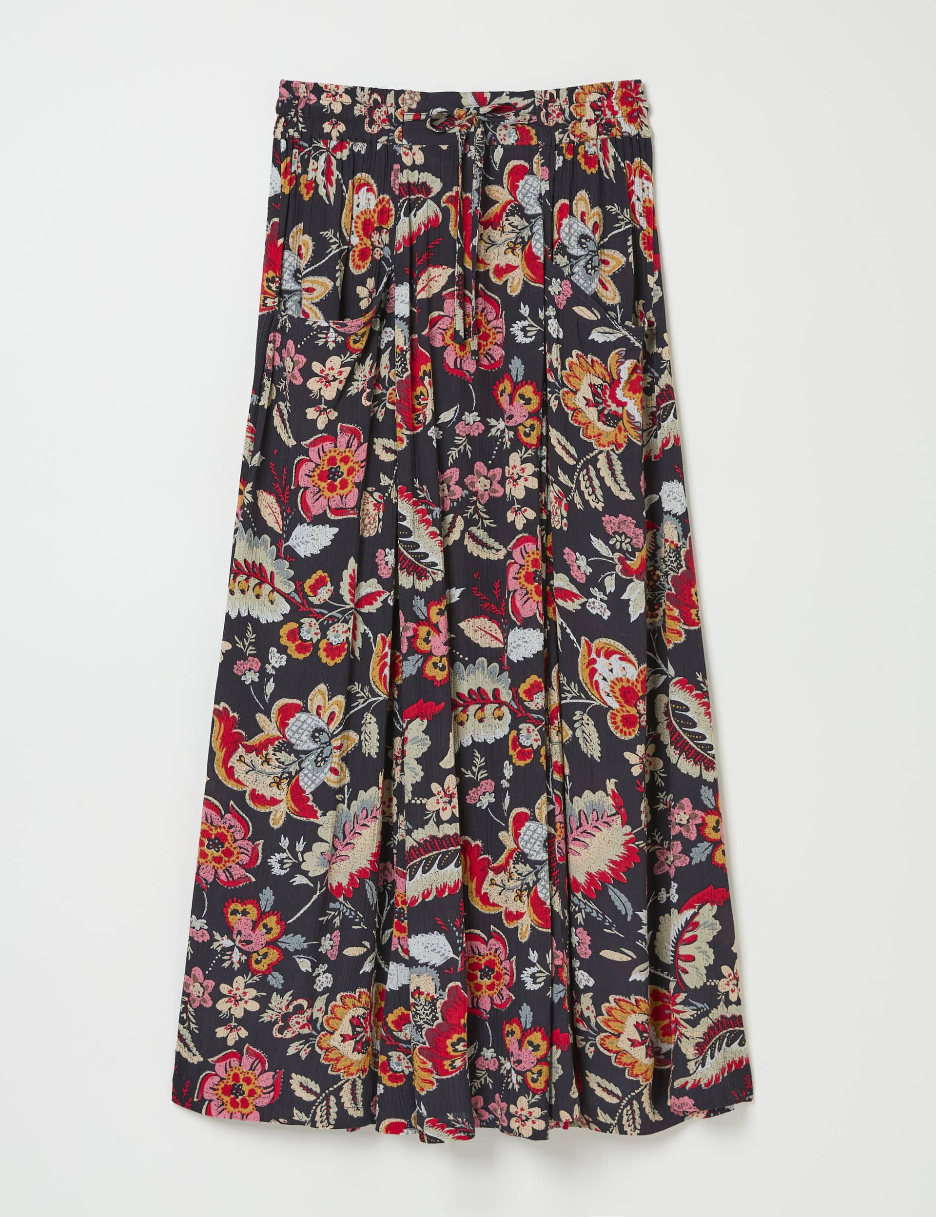 Fatface Women's Floral Midi Skirt - 12REG - Black Mix, Black Mix