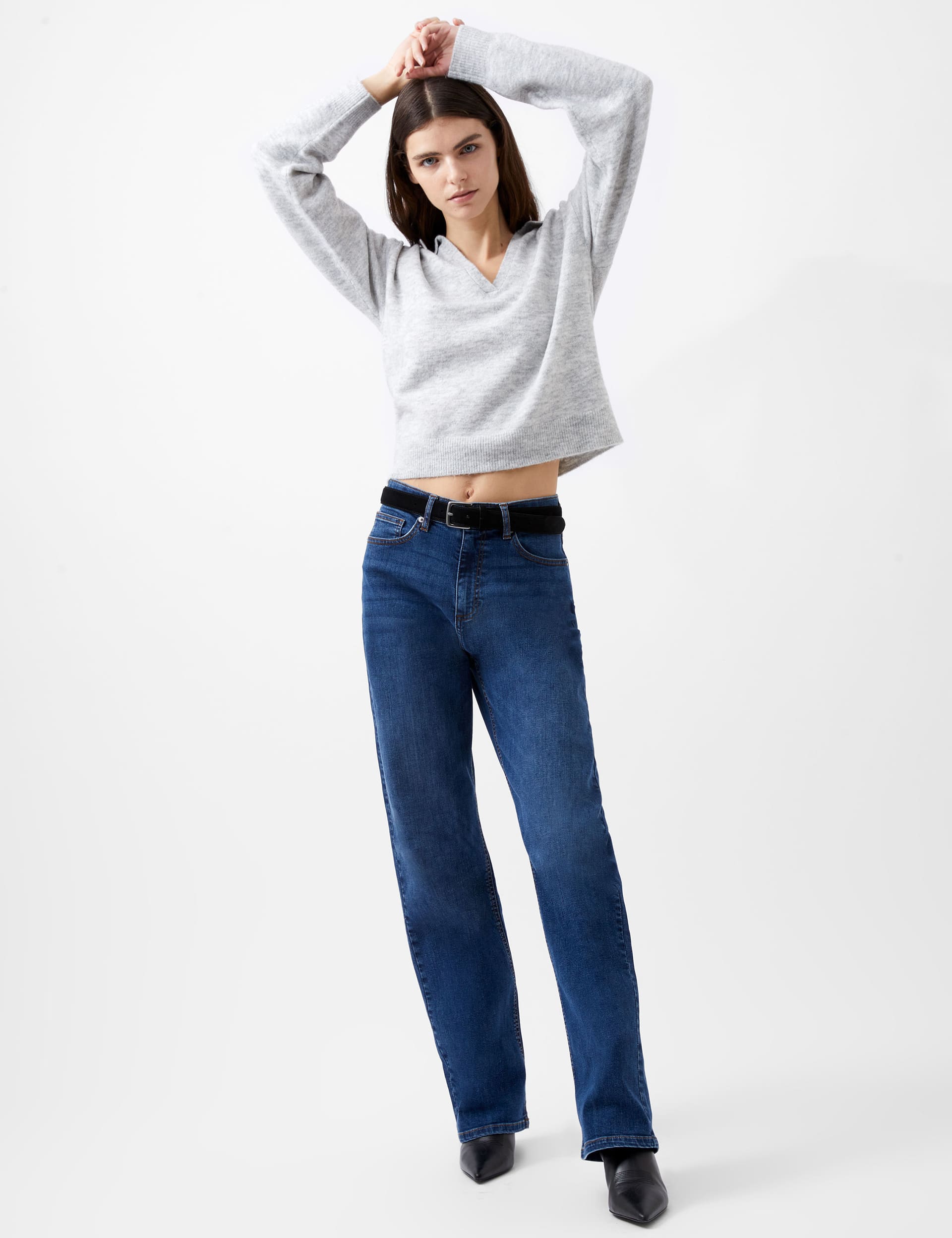 French Connection Women's Textured Collared Jumper with Wool