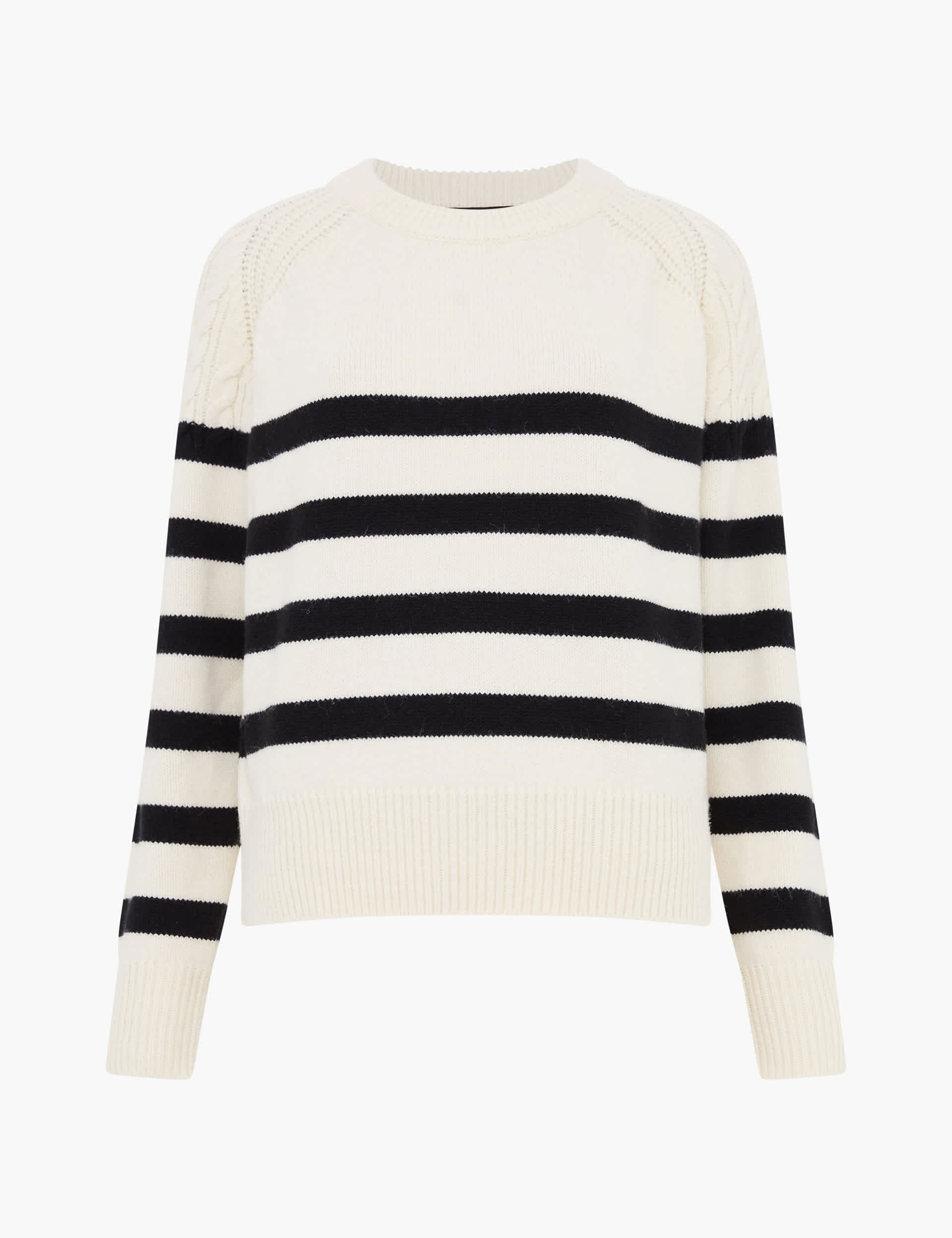 French Connection Women's Striped Crew Neck Jumper - XS - Cream Mix, Cream Mix