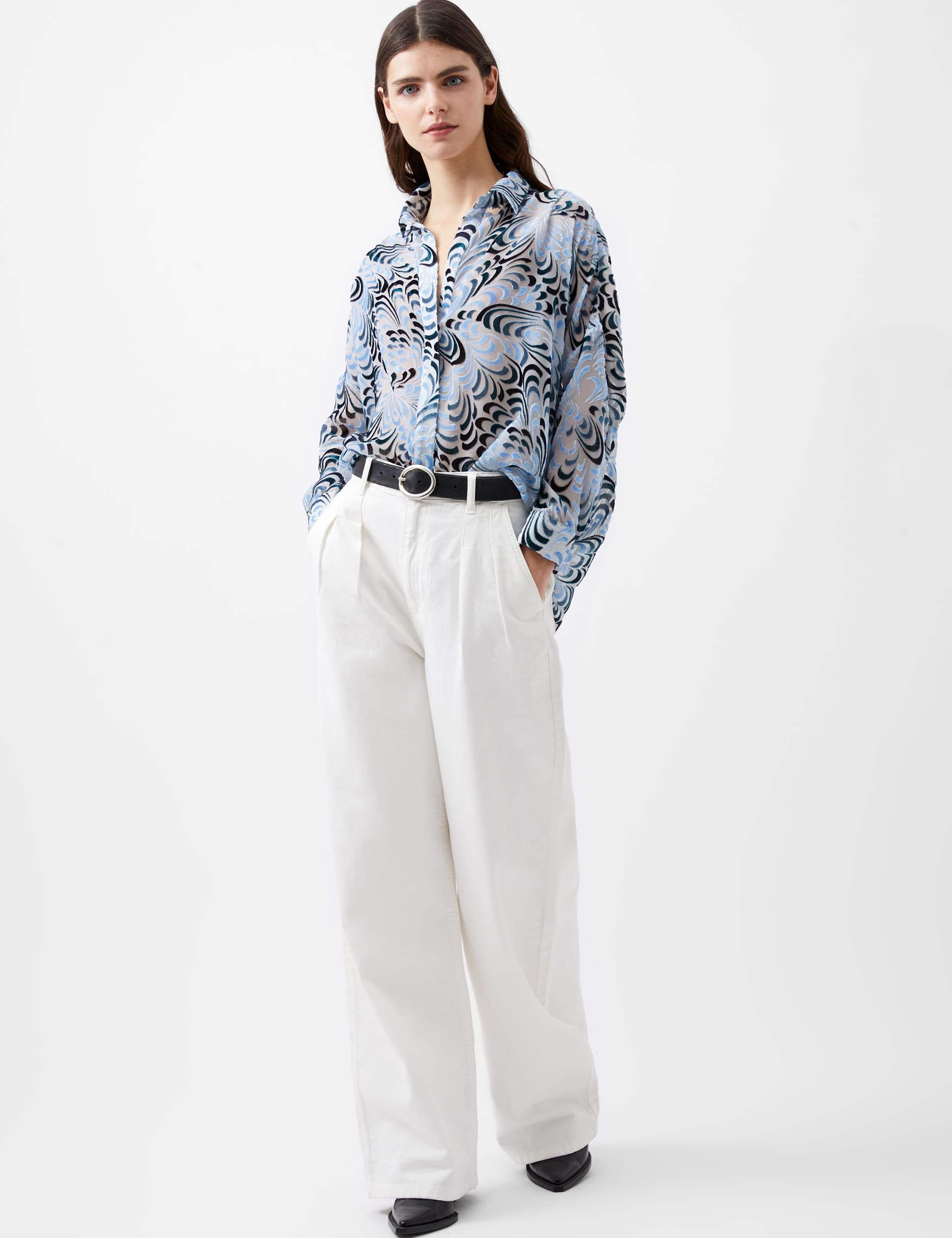 French Connection Women's Devore Shirt - Blue Mix, Blue Mix