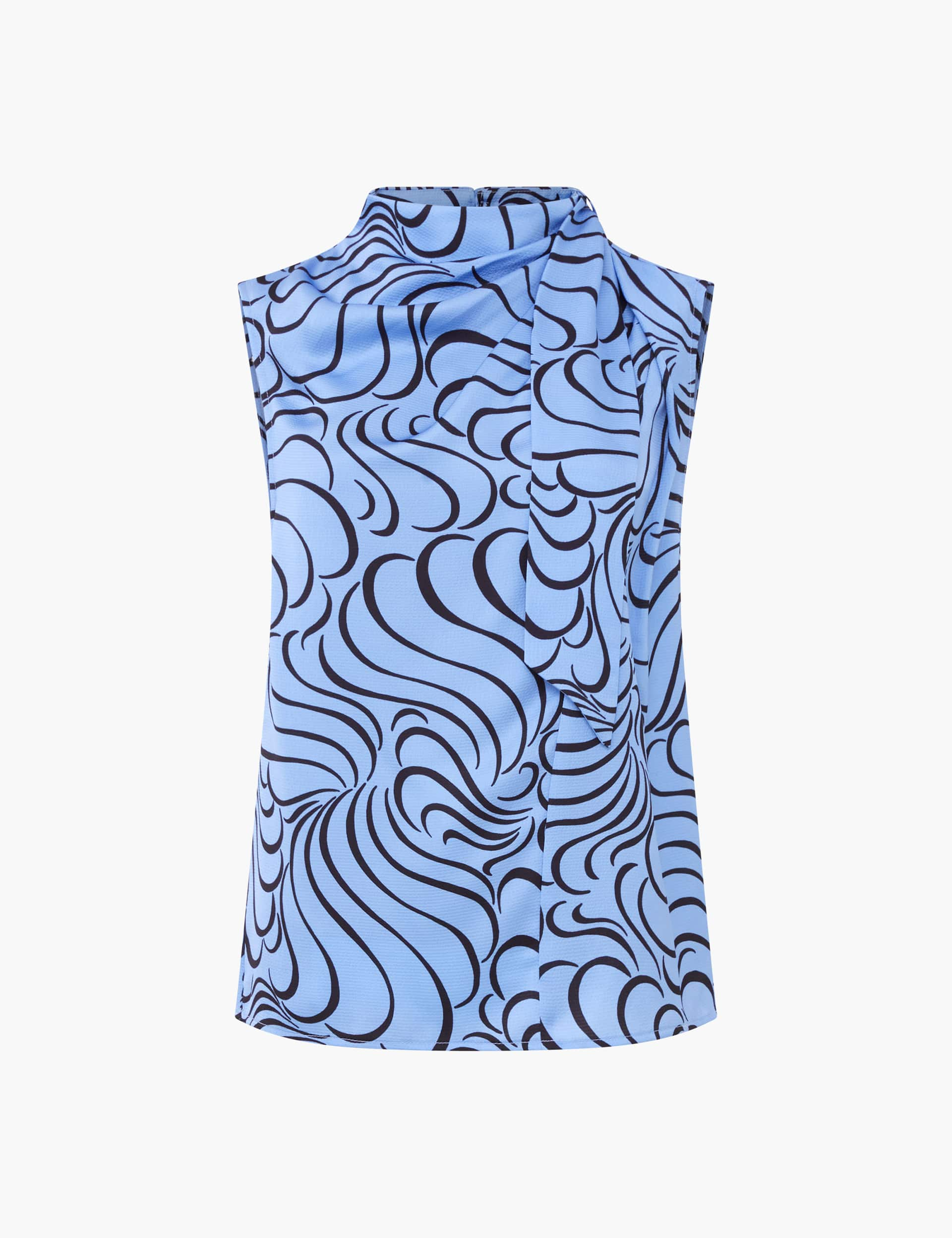 French Connection Women's Geometric Sleeveless Top - Blue Mix, Blue Mix