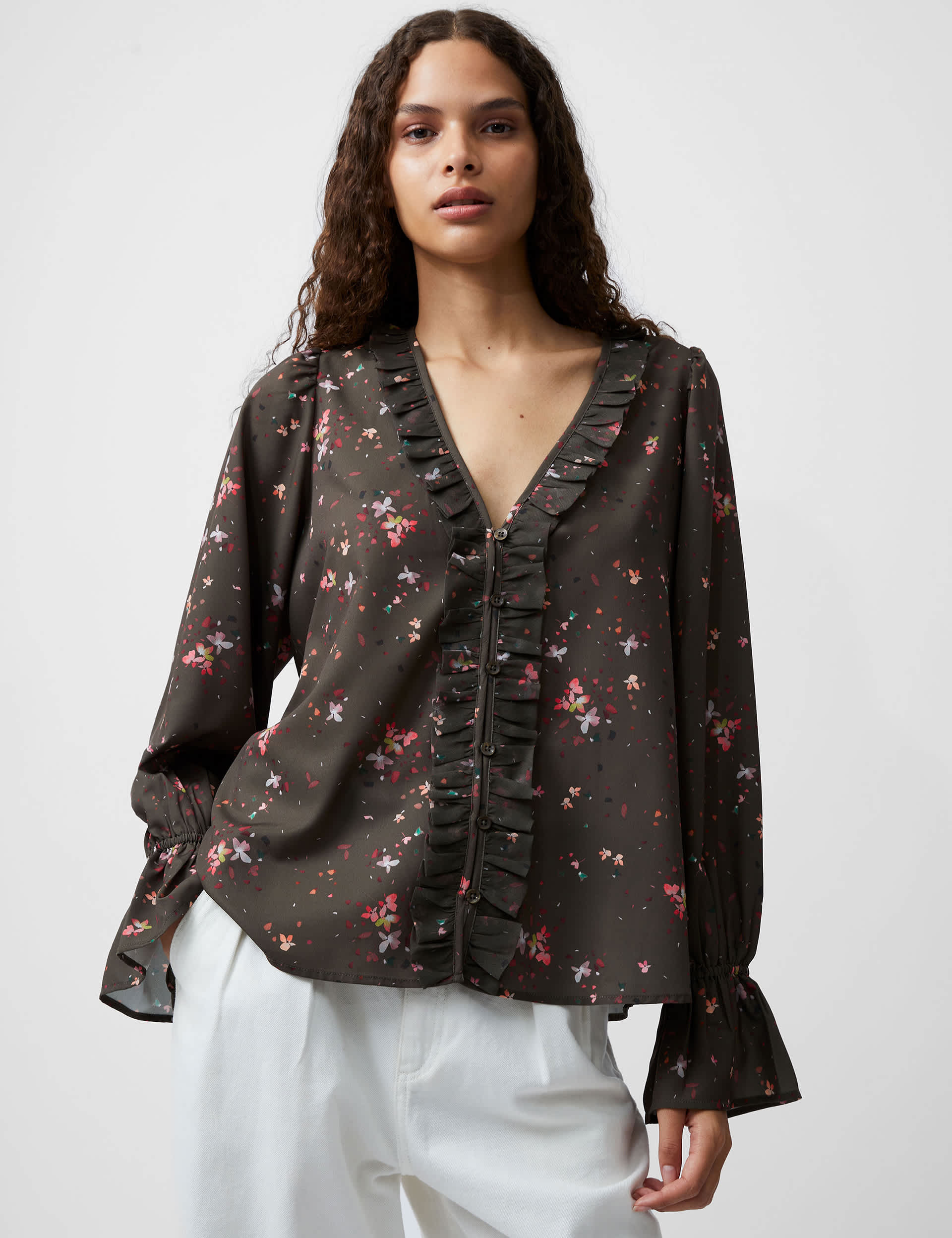 French Connection Women's Crepe Floral Top