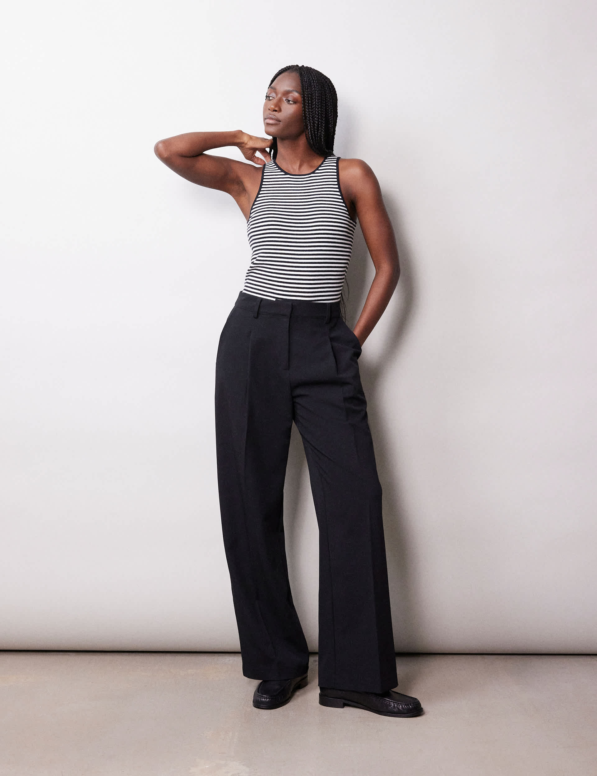 Albaray Women's Pleat Front Wide Leg Chinos