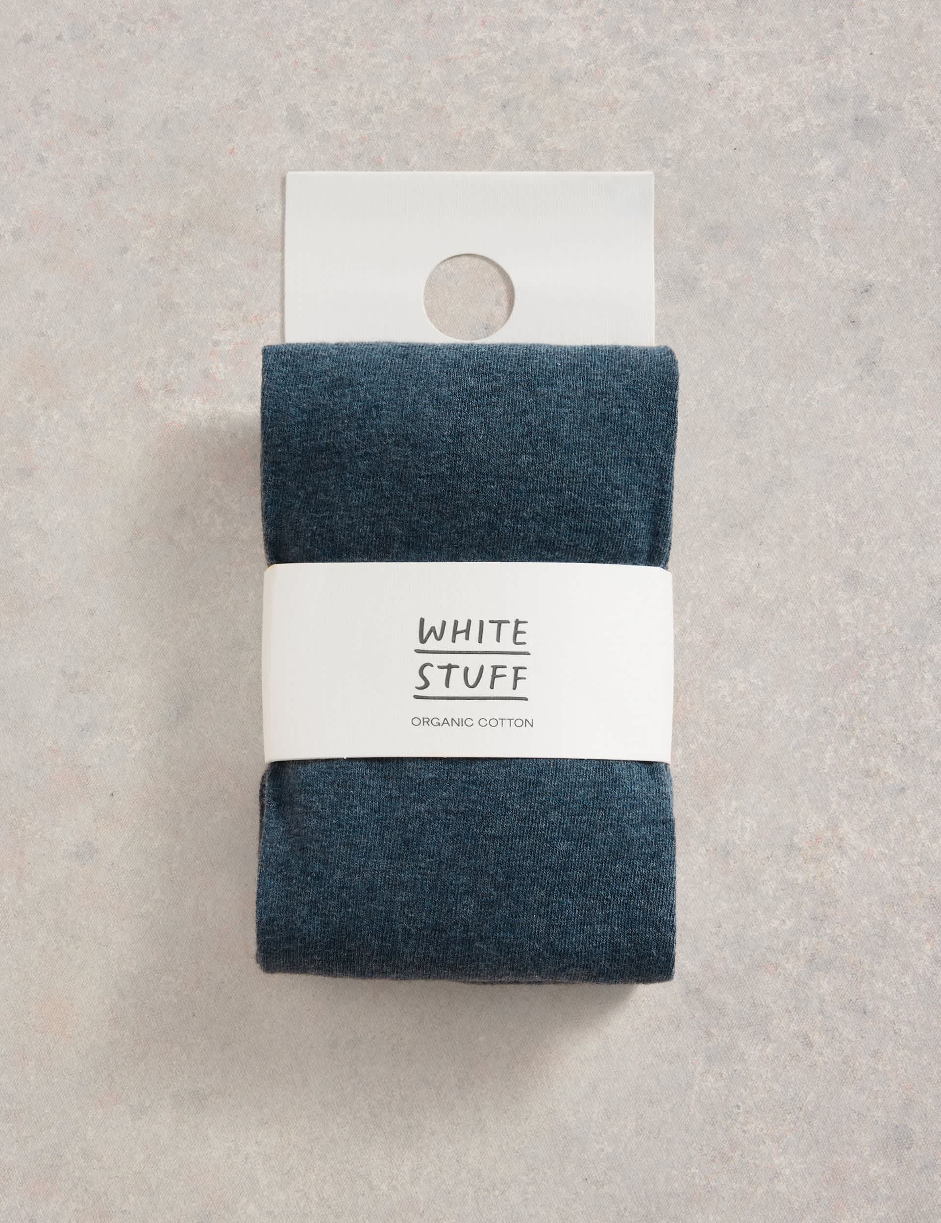 White Stuff Women's Cotton Rich Tights - M - Med Blue Denim, Med Blue Denim