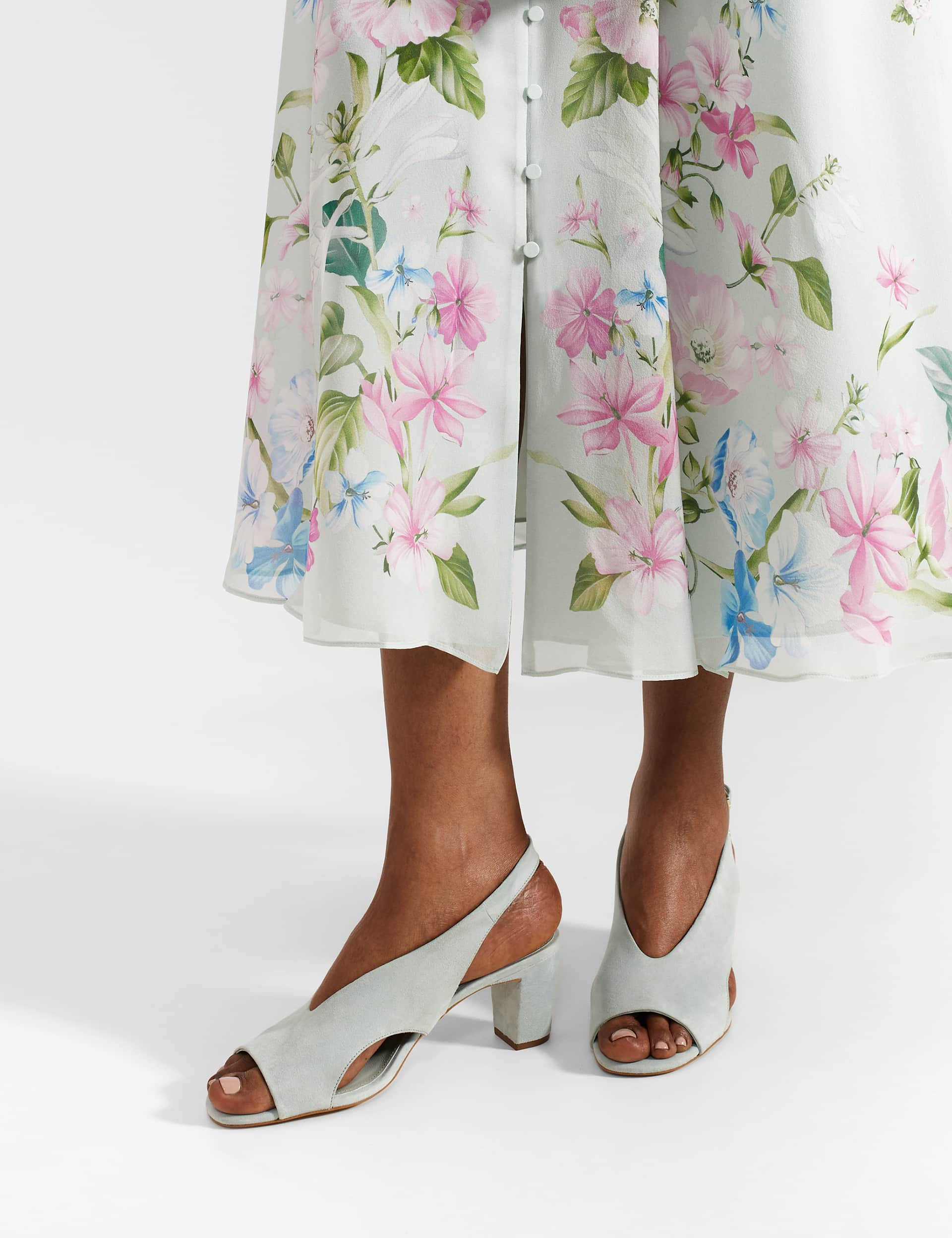 Hobbs Women's Leather Buckle Block Heel Sandals