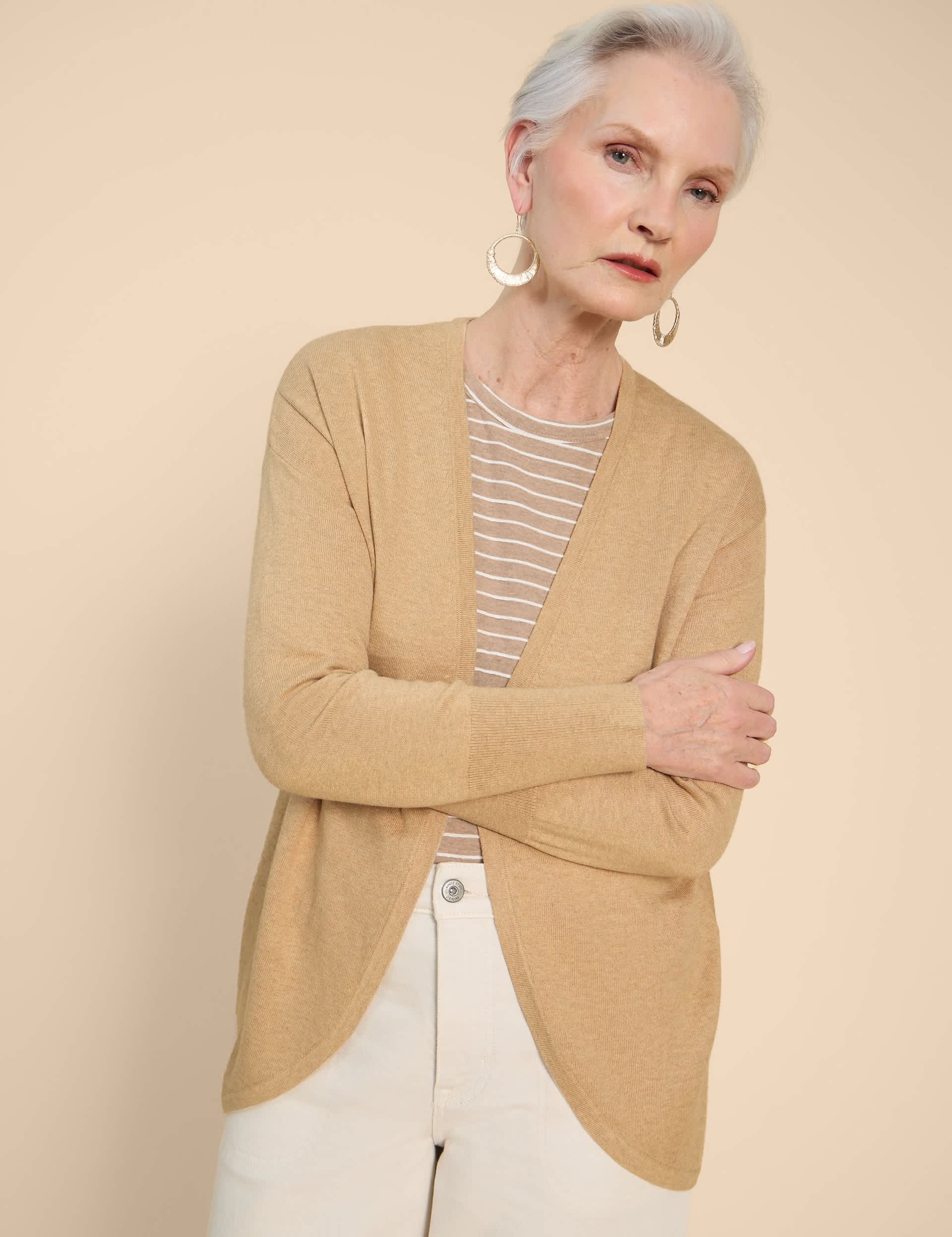 White Stuff Women's Leah Longline Cardi - S - Natural, Natural