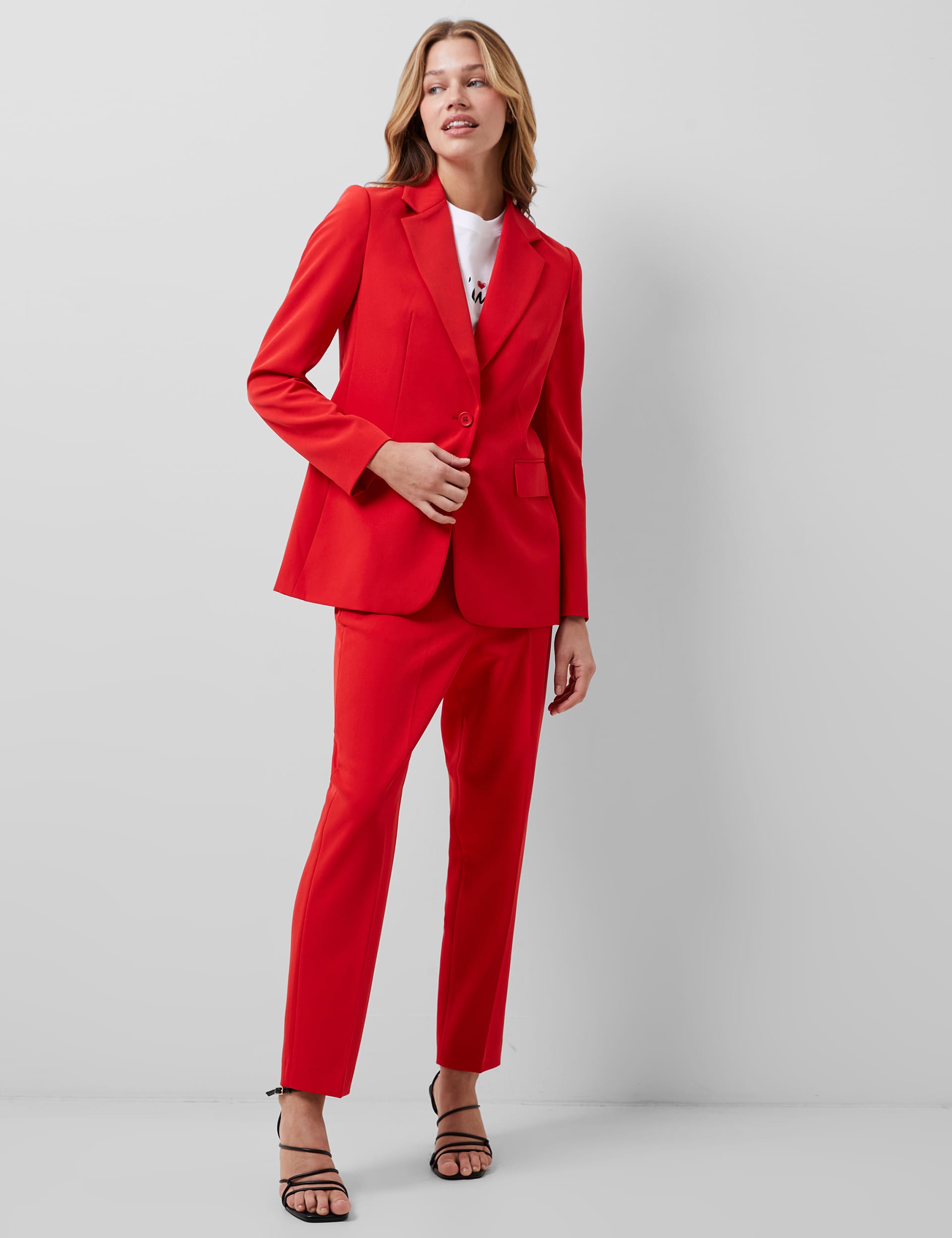 French Connection Women's Single Breasted Blazer - 10 - Red, Red