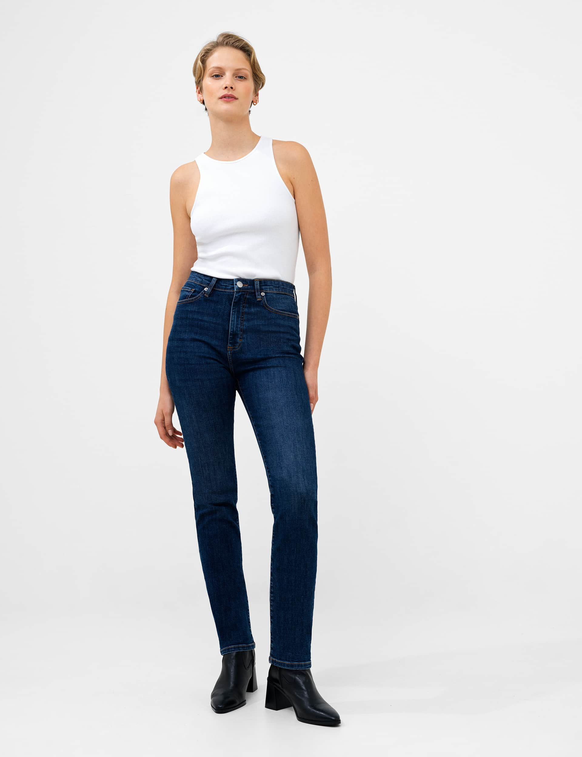 French Connection Women's High Waisted Slim Fit Jeans - 12 - Blue, Blue