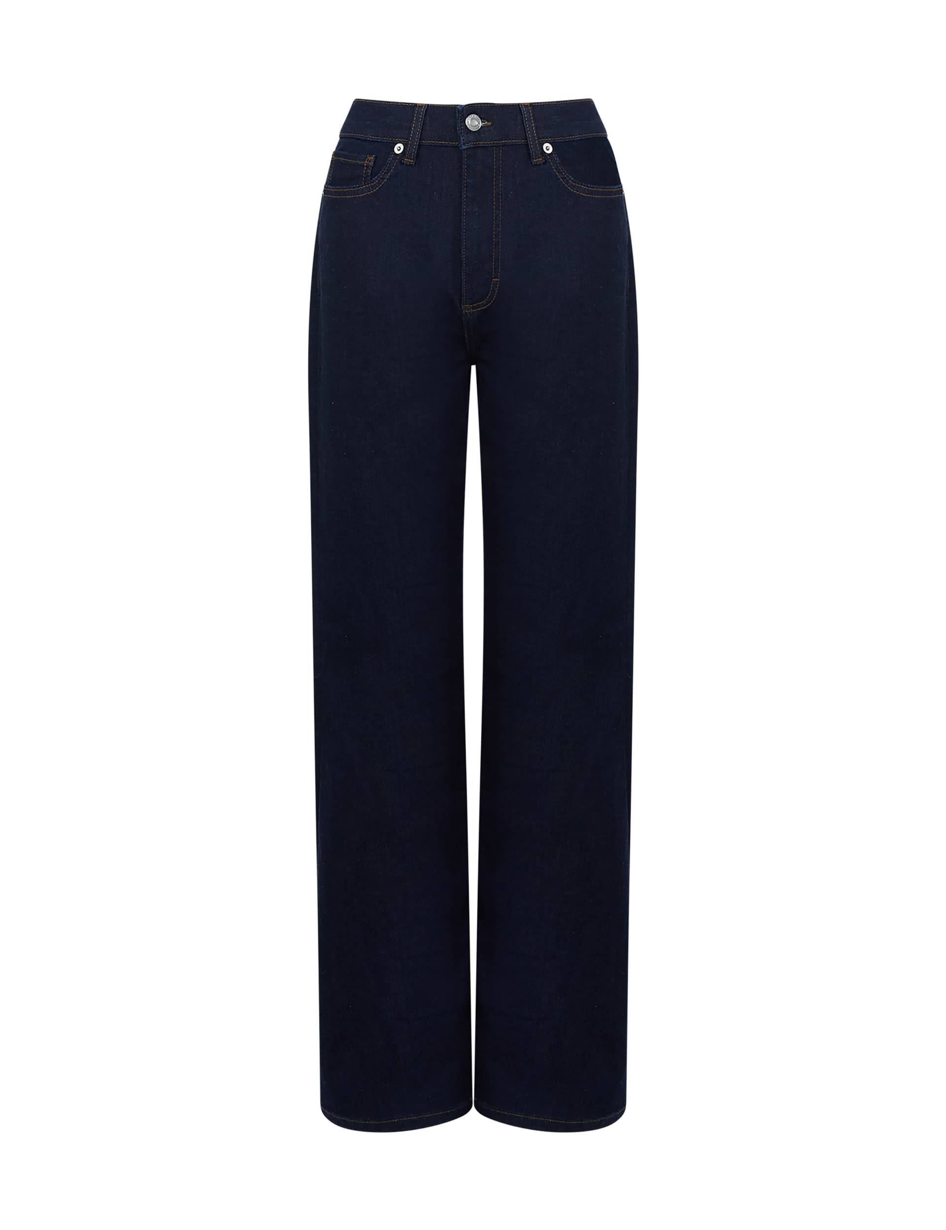 French Connection Women's High Waisted Wide Leg Jeans - 6 - Blue, Blue