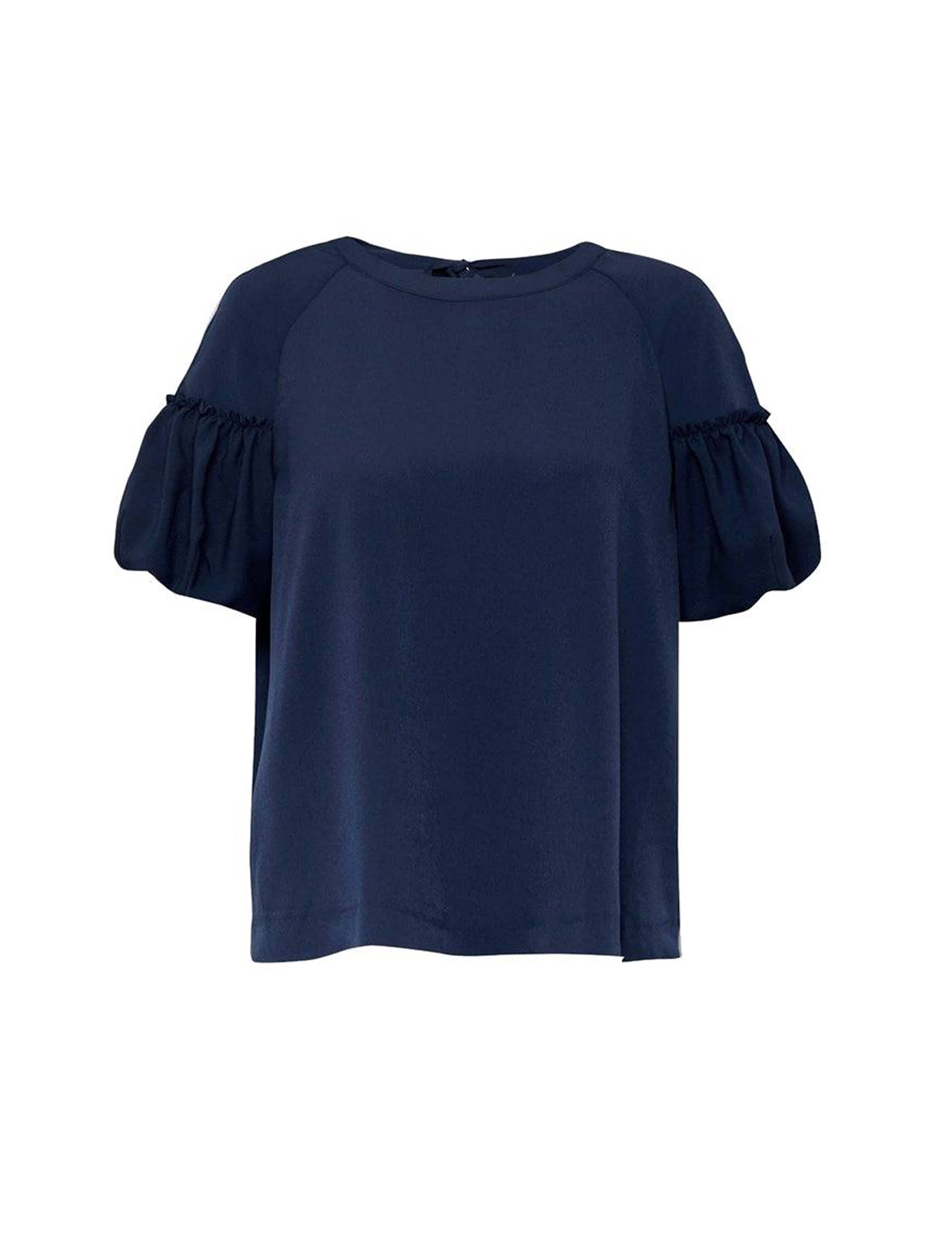 French Connection Women's Puff Sleeve Blouse - Navy, Navy