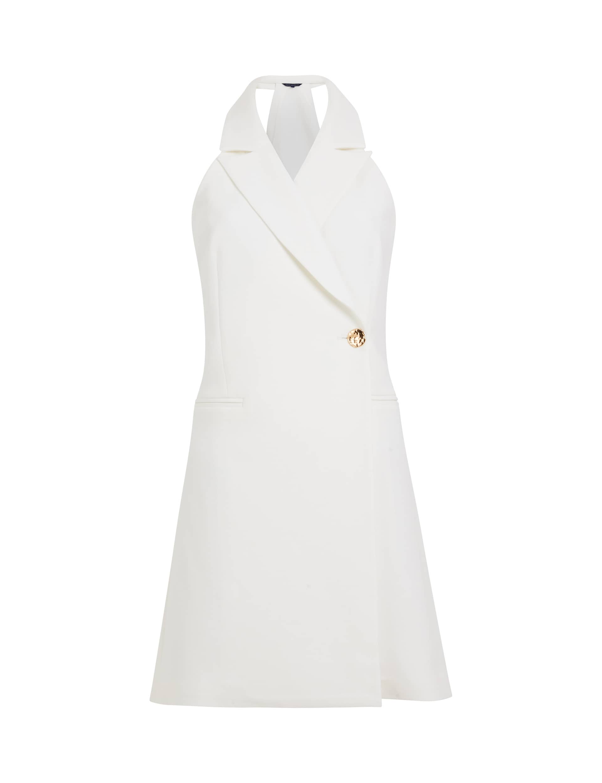 French Connection Women's Collared Mini Tailored Dress - 16 - White, White