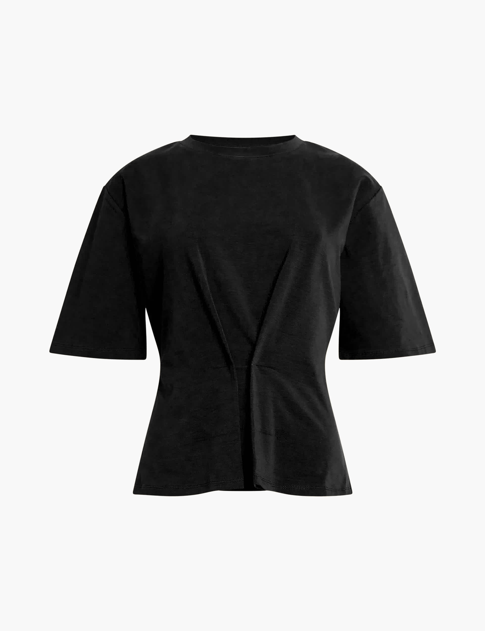 French Connection Women's Cotton Rich Waisted Top - M - Black, Black