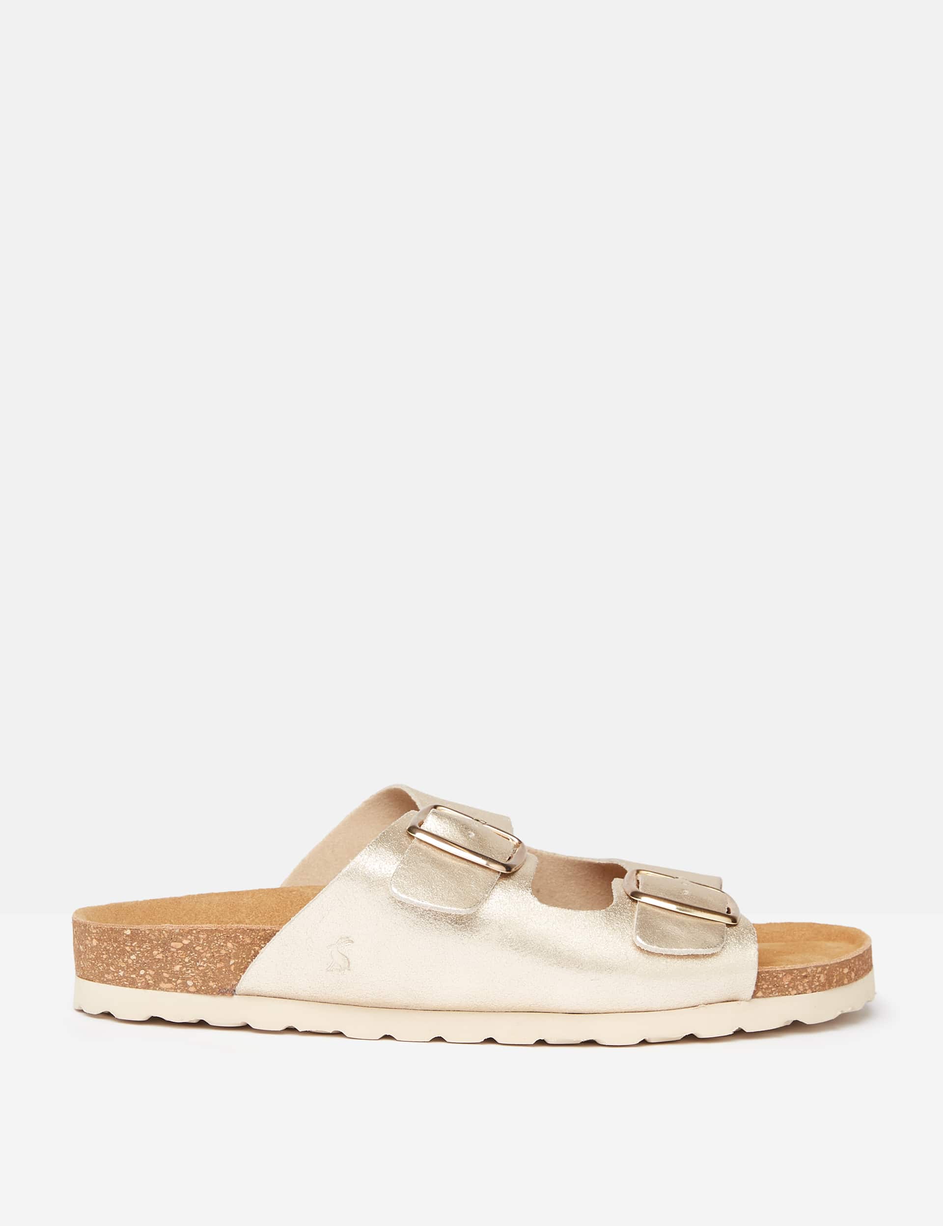 Joules Women's Leather Metallic Flat Sliders