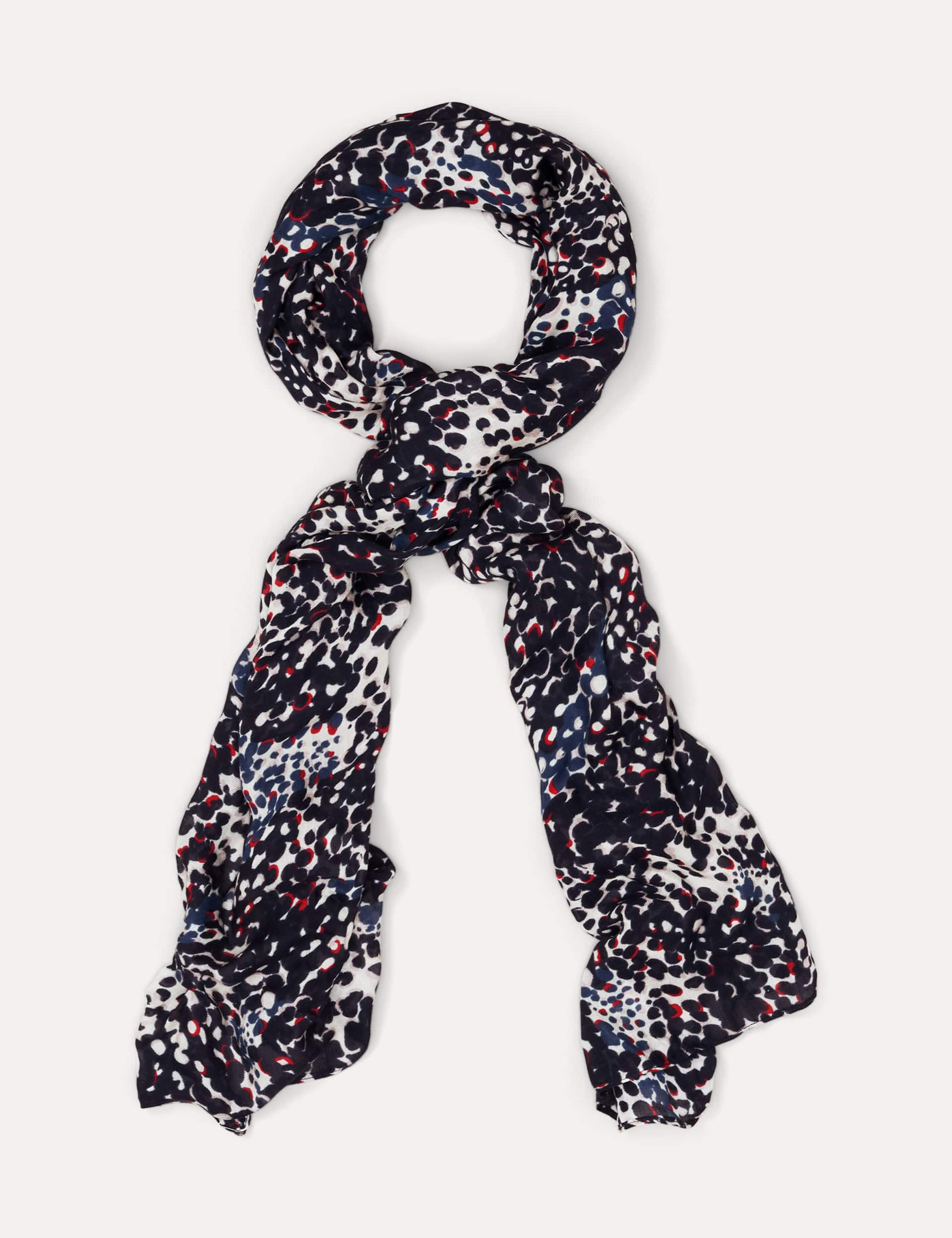 Phase Eight Women's Modal Blend Circle Print Scarf - Navy Mix, Navy Mix