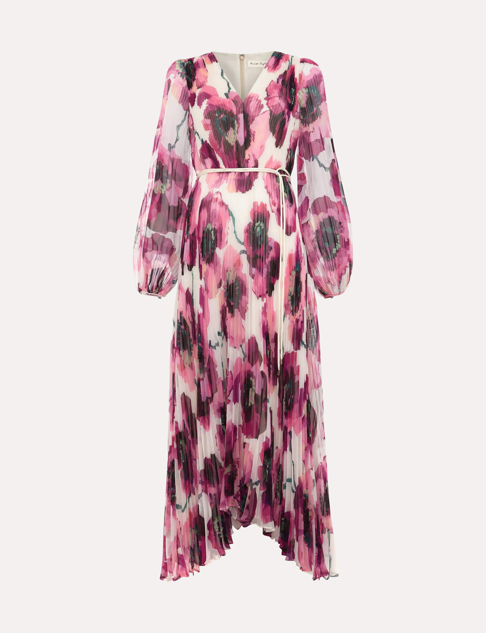 Phase Eight Women's Floral V-Neck Tie Waist Maxi Wrap Dress - 12REG - Pink Mix, Pink Mix