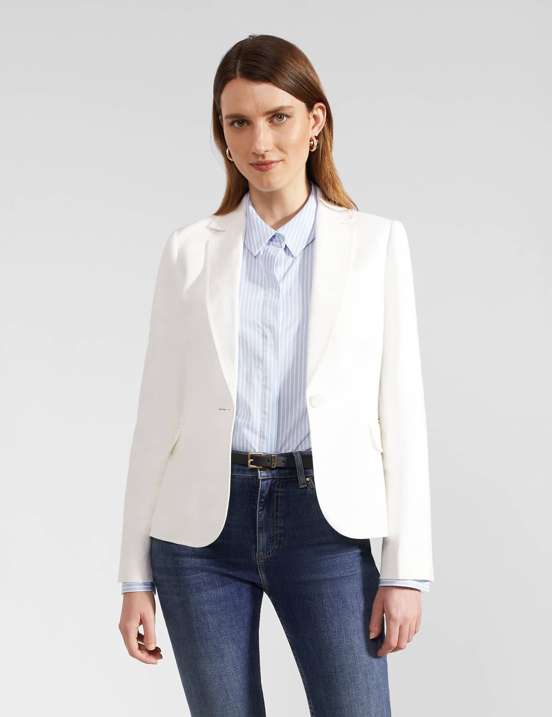 Hobbs Women's Pure Linen Single Breasted Blazer - 12 - Ivory, Ivory