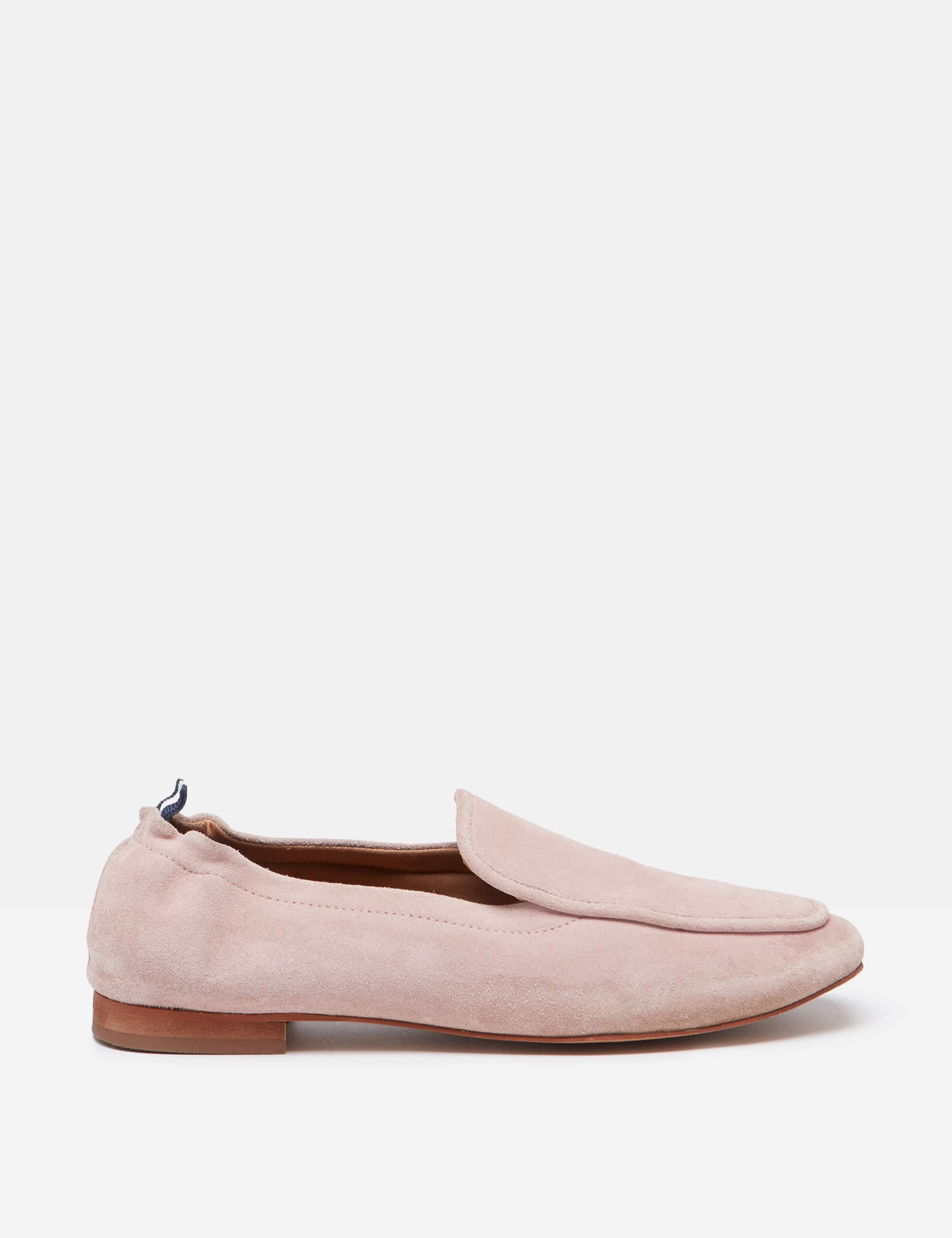 Joules Women's Suede Slip On Block Heel Loafers - 6 - Pink, Pink