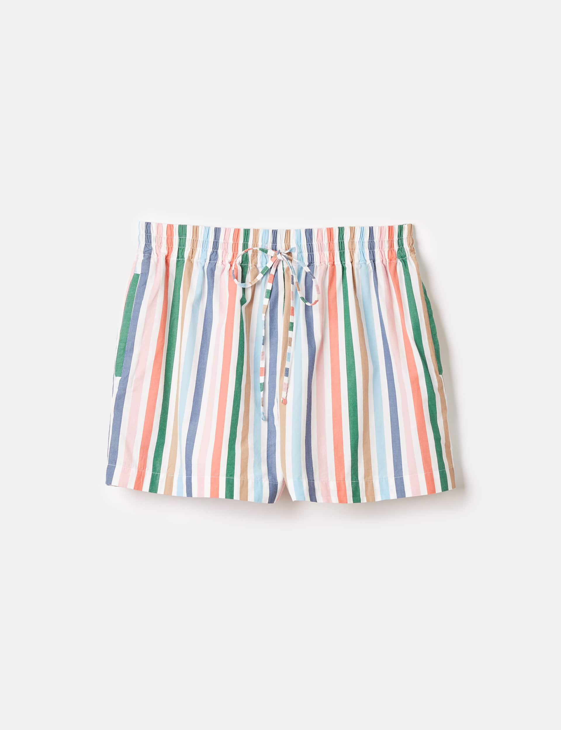 Joules Women's Pure Cotton Striped Shorts - 8 - Multi, Multi