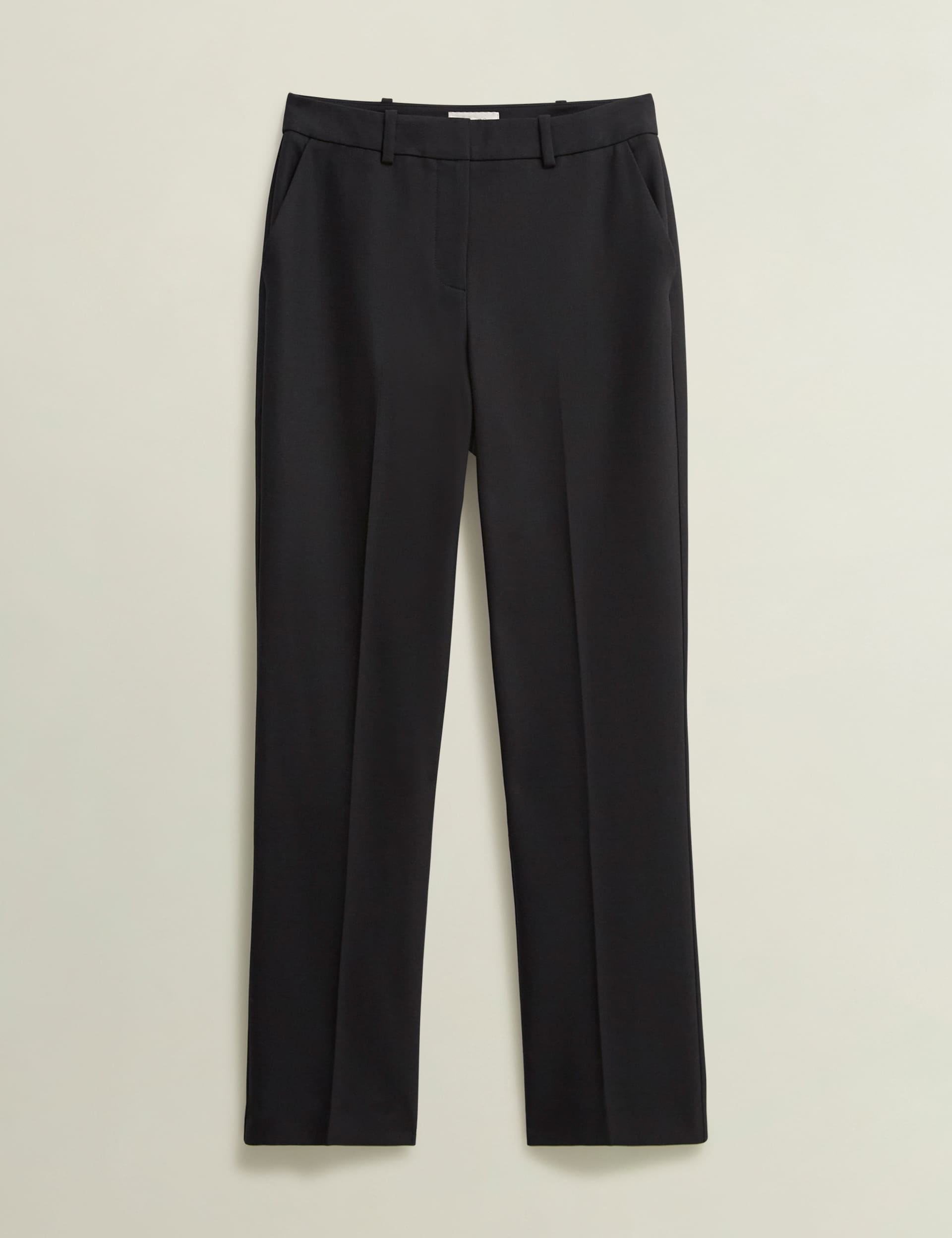 Hobbs Women's Wool Blend Pleat Front Straight Cigarette Trousers - 12 - Black, Black,Navy