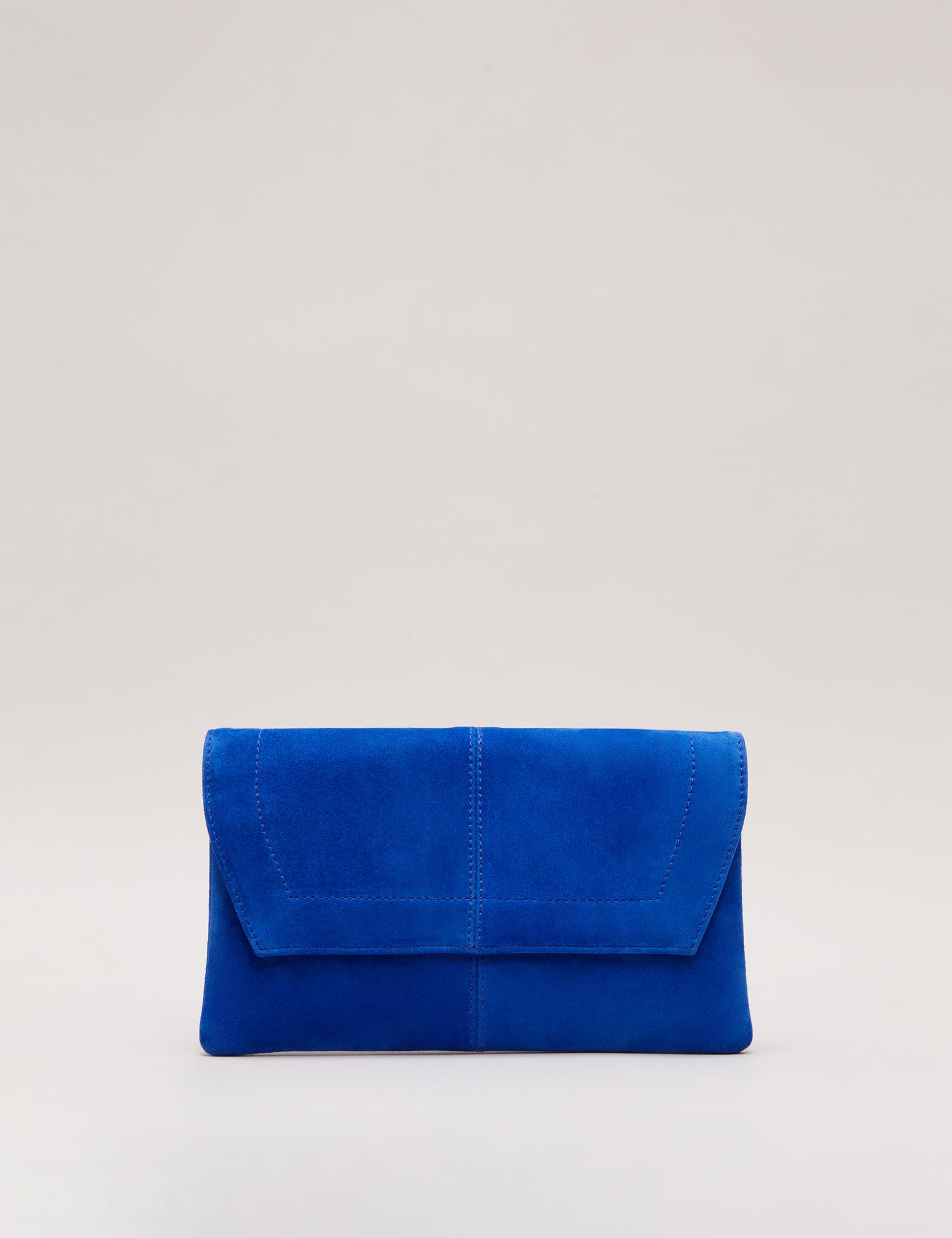 Phase Eight Women's Suede Chain Strap Clutch Bag - Blue, Blue