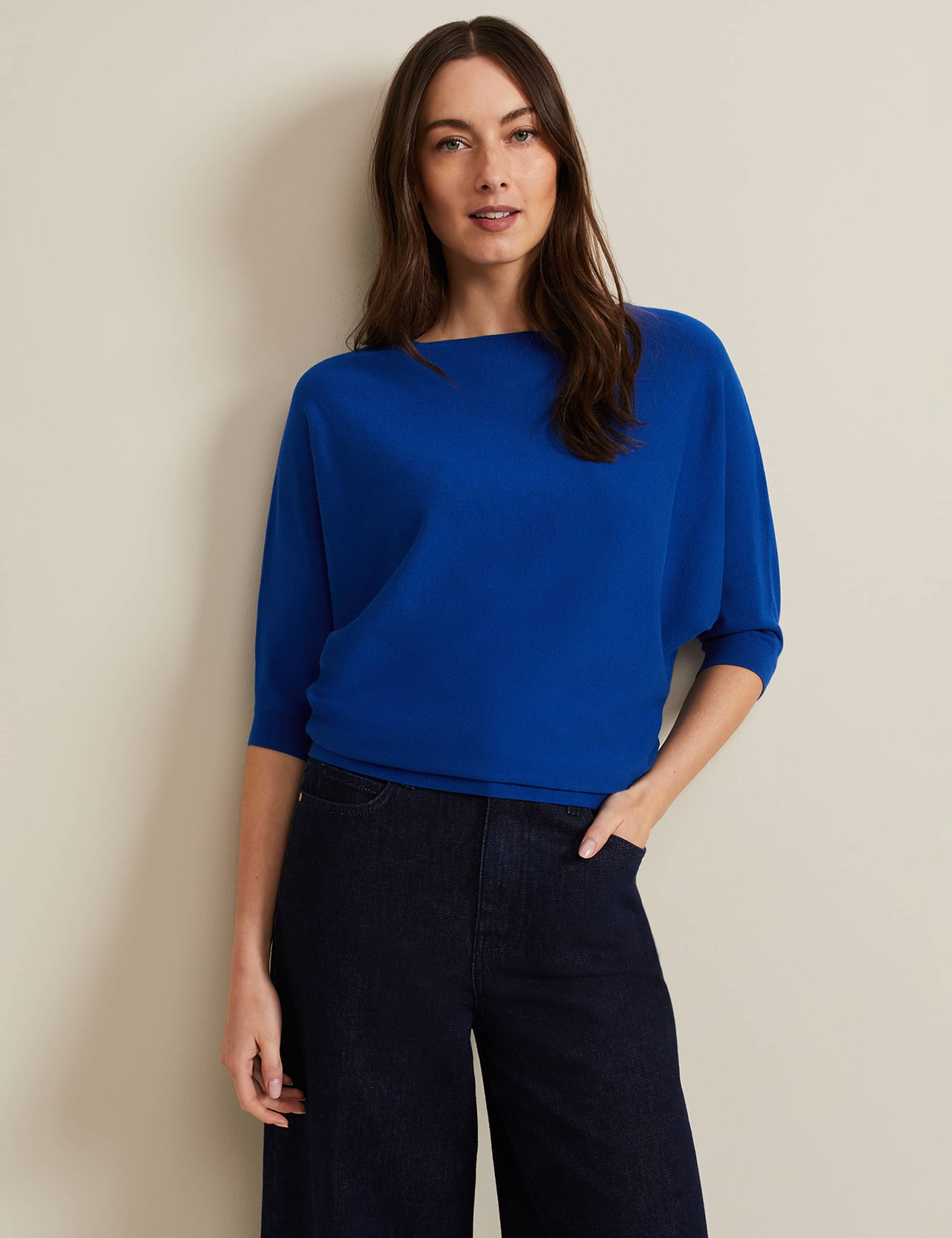 Phase Eight Women's Slash Neck Jumper - XS - Blue, Blue