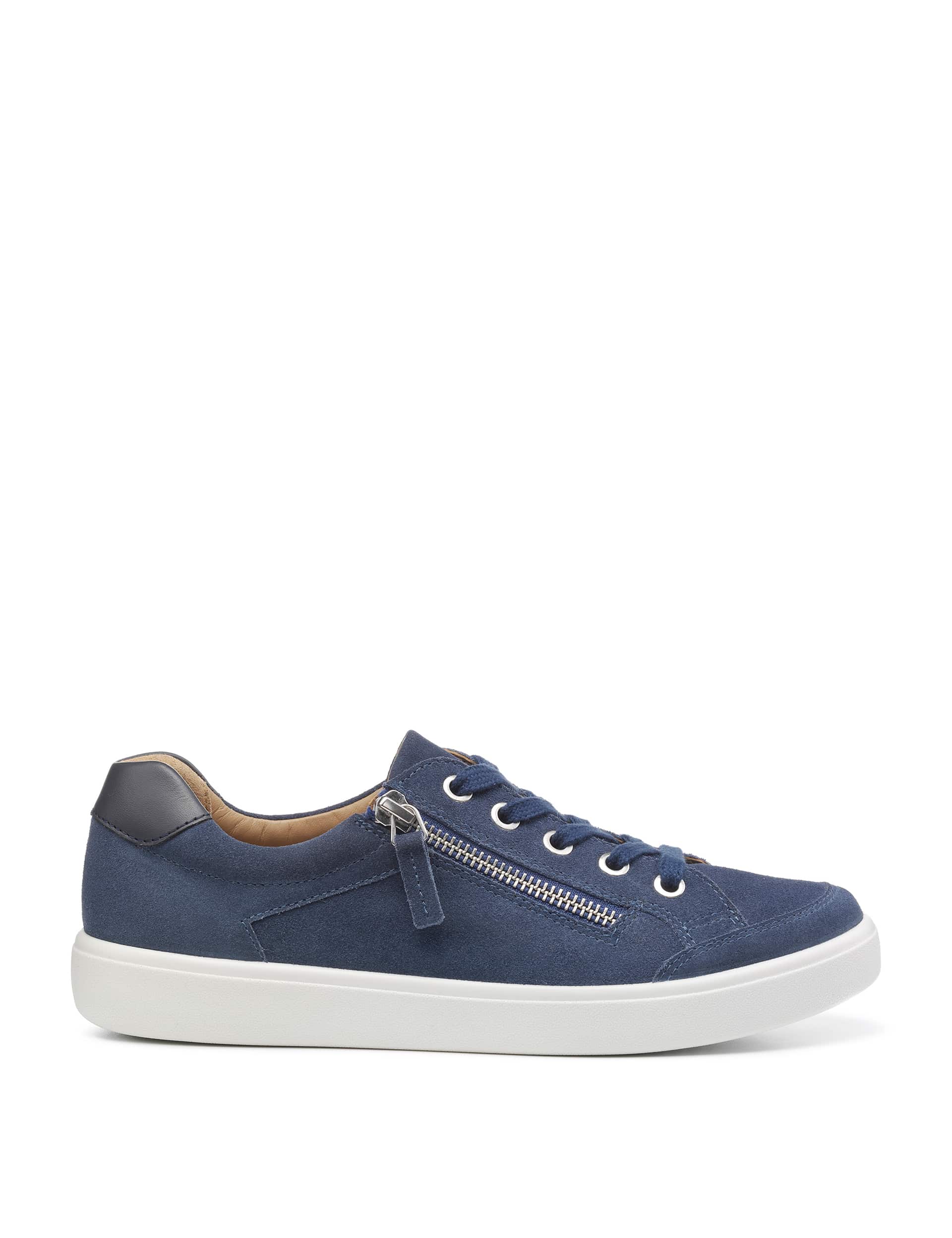 Hotter Women's Chase II Wide Fit Leather Metallic Trainers