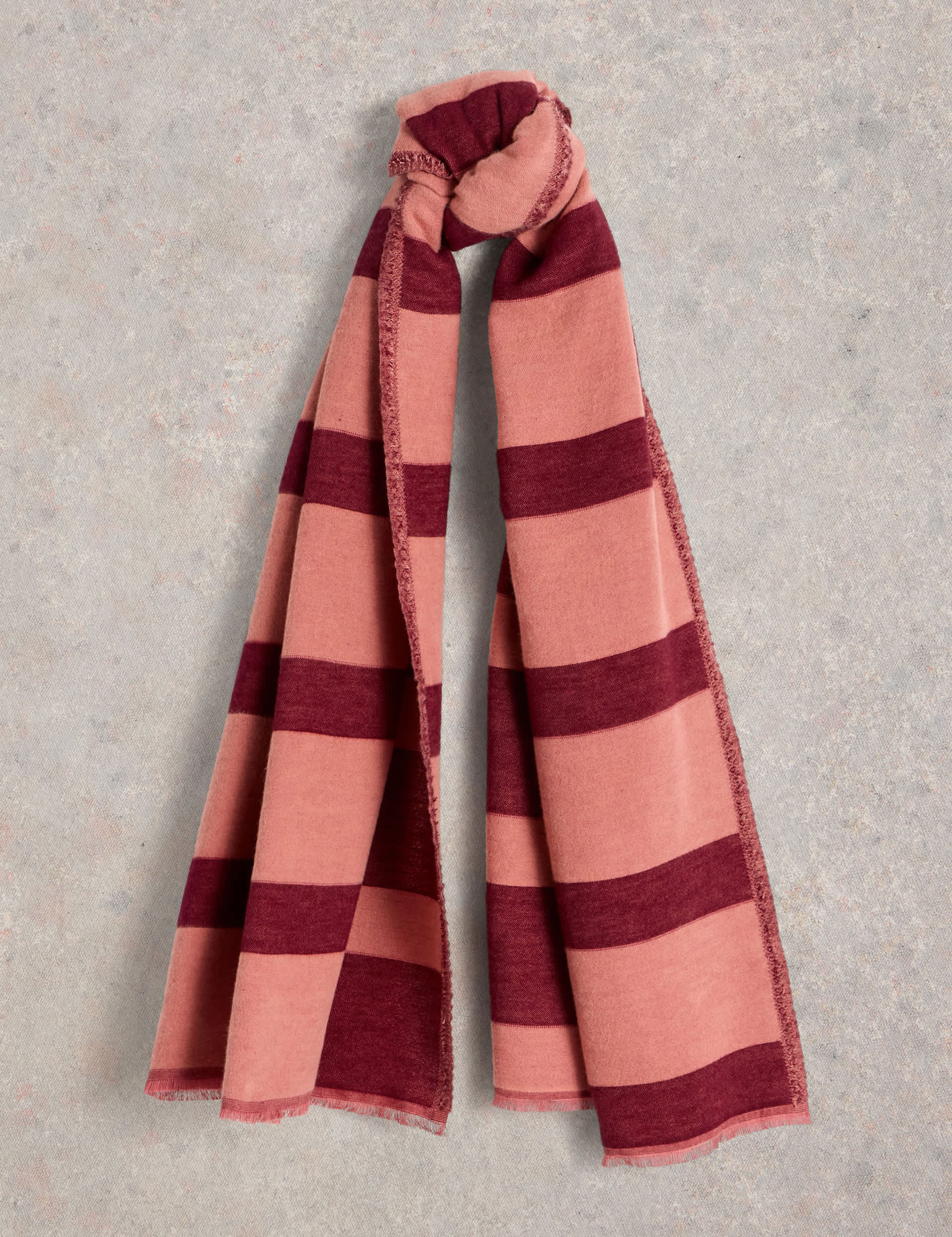 White Stuff Women's Striped Scarf - Pink Mix, Pink Mix