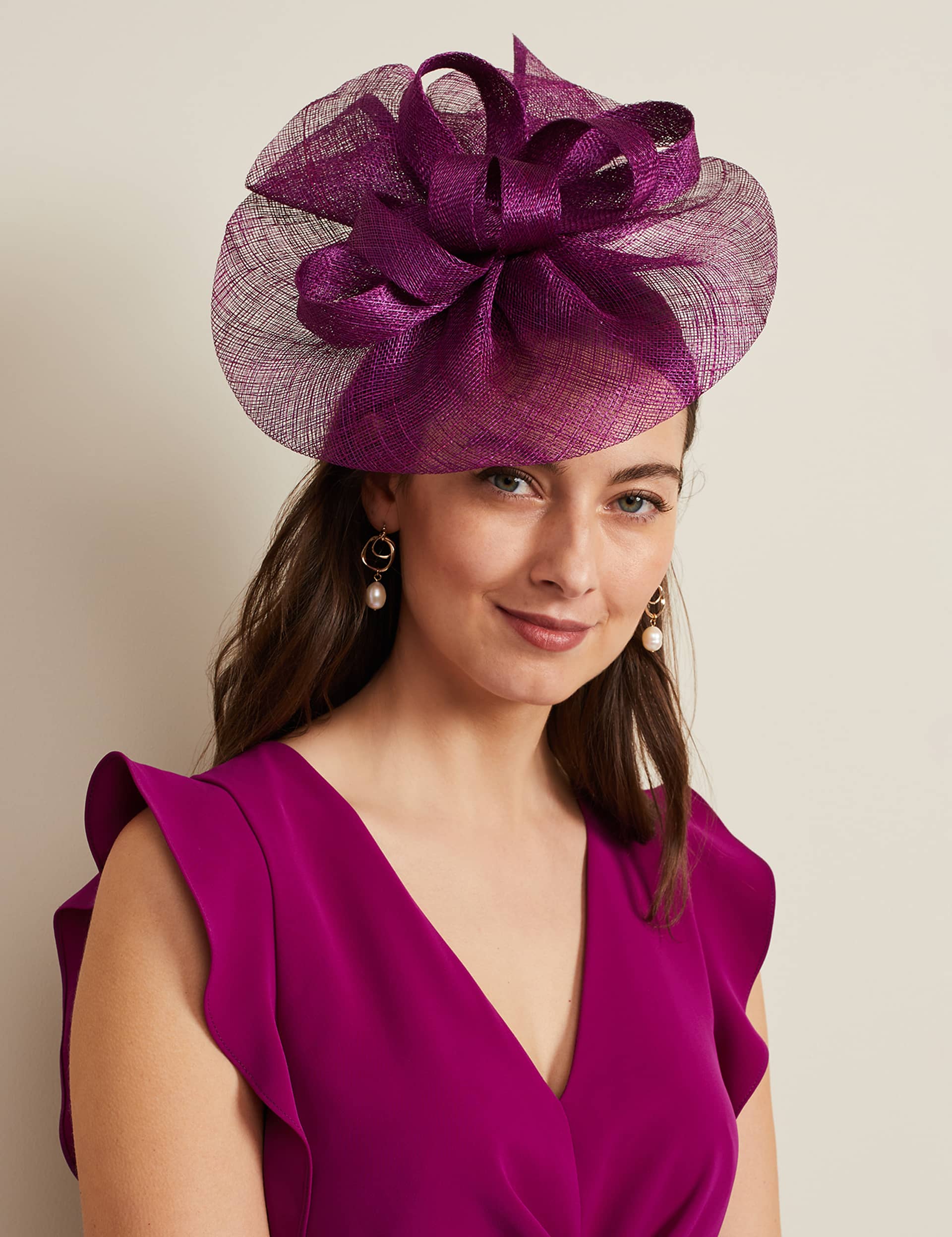 Phase Eight Women's Bow Fascinator - Purple, Purple