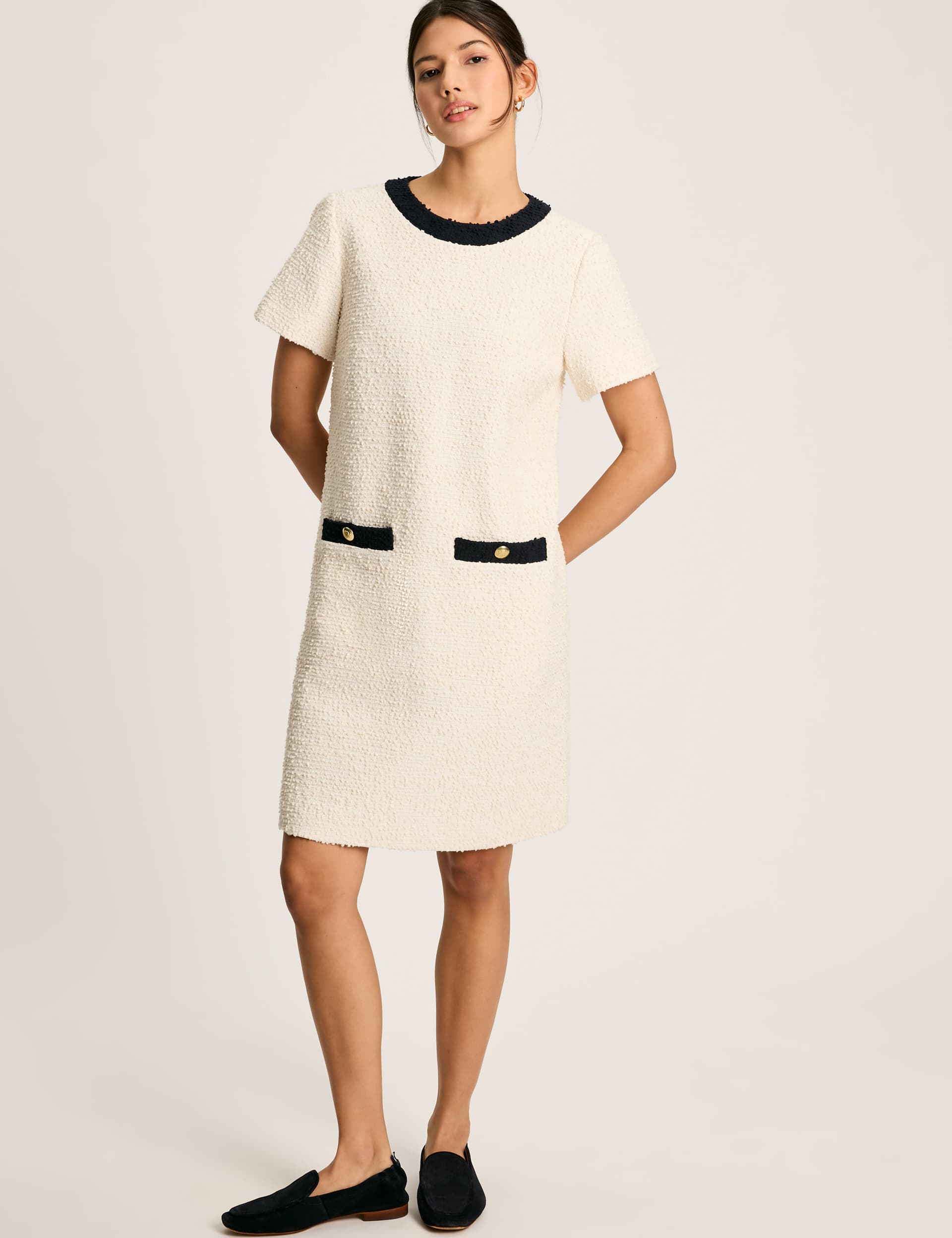 Joules Women's Cotton Rich Round Neck Shift Dress