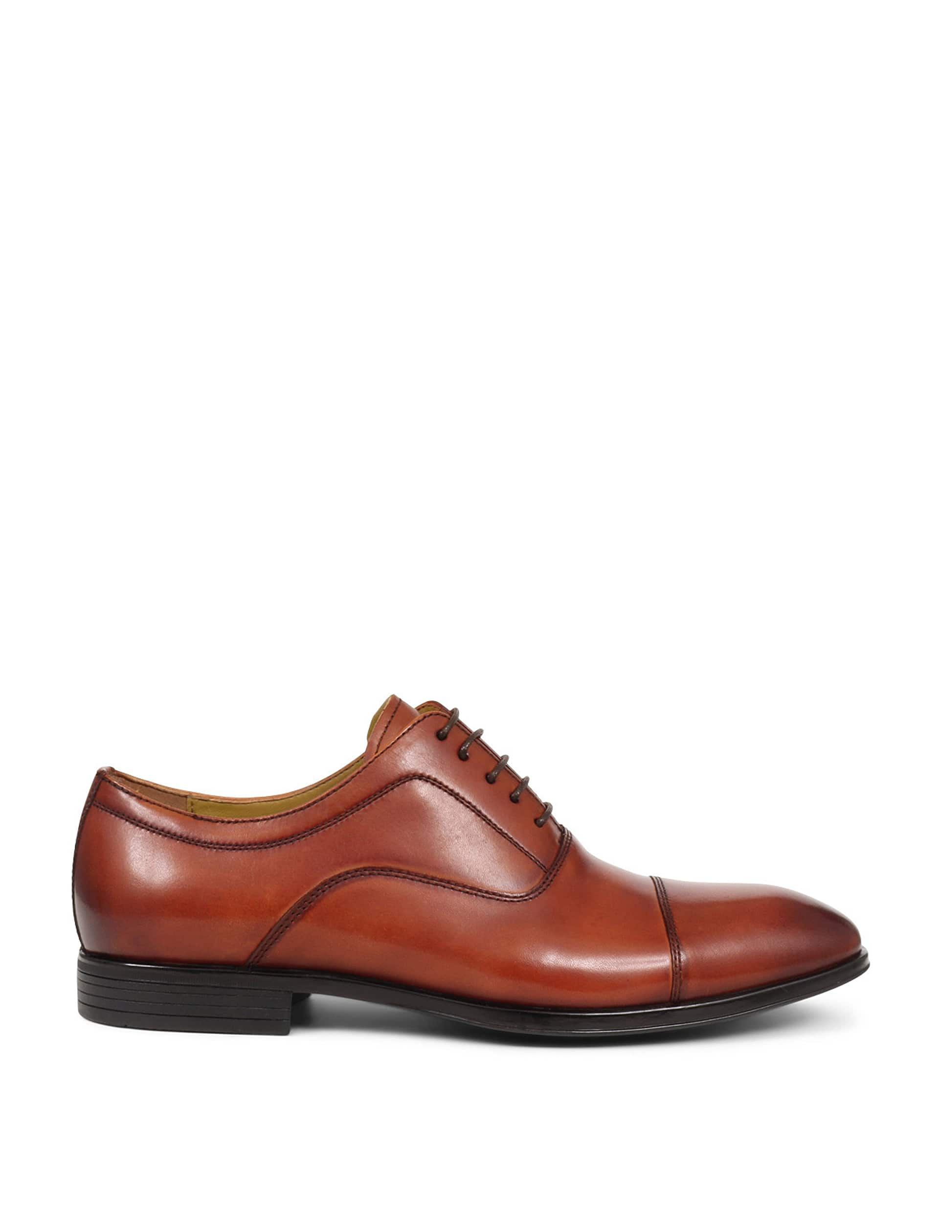 Jones Bootmaker Men's Leather Oxford Shoes - 8 - Cognac, Cognac