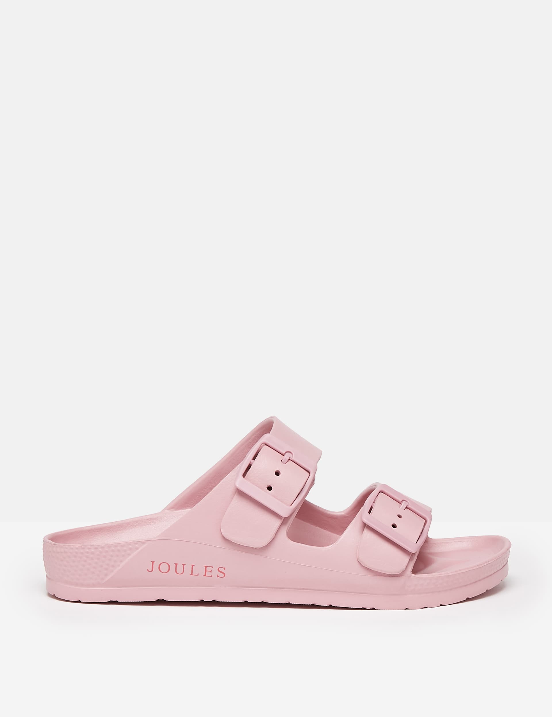 Joules Women's Buckle Flat Sliders - 6 - Pink, White,Pink