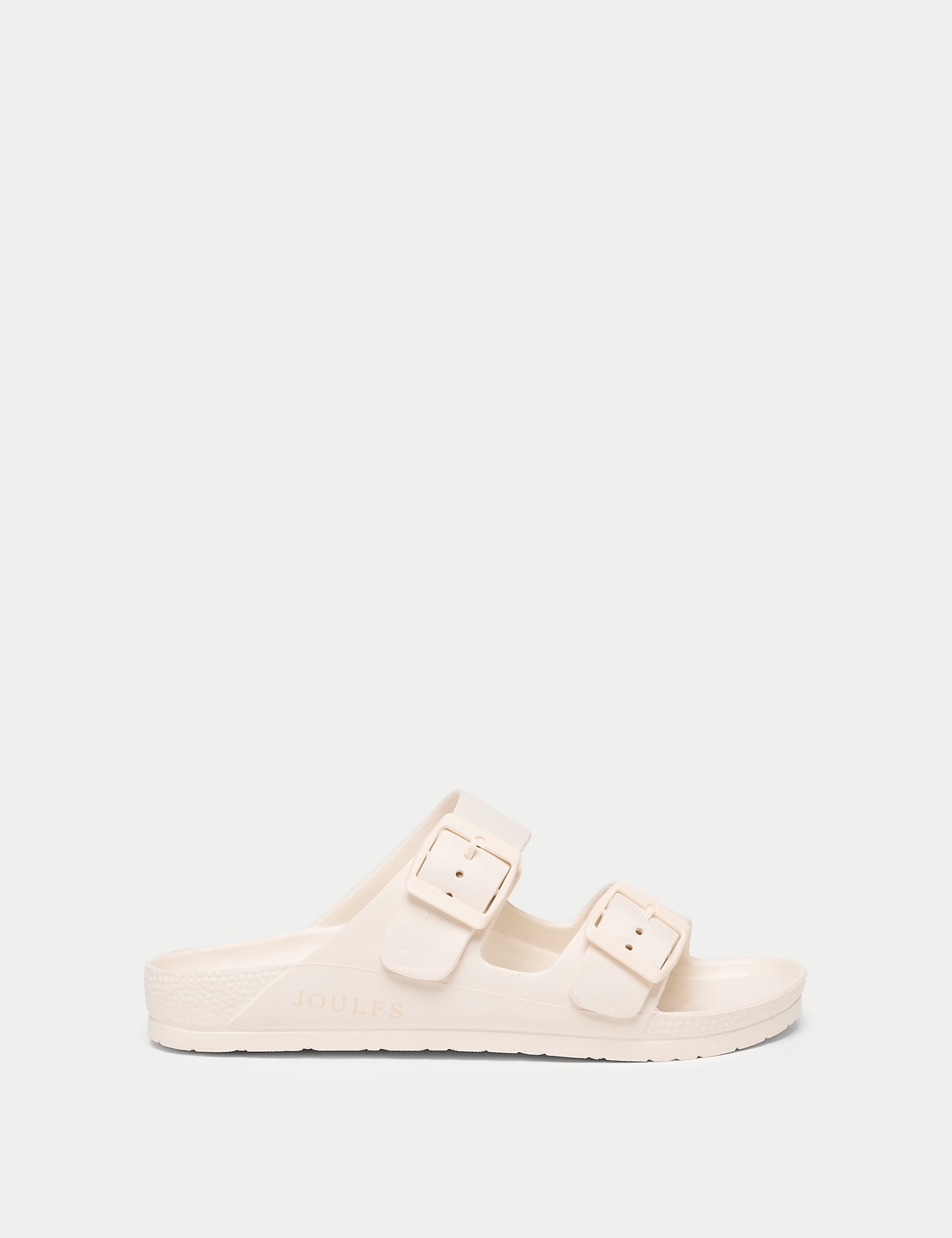 Joules Women's Buckle Flat Sliders - 5 - White, Pink,White