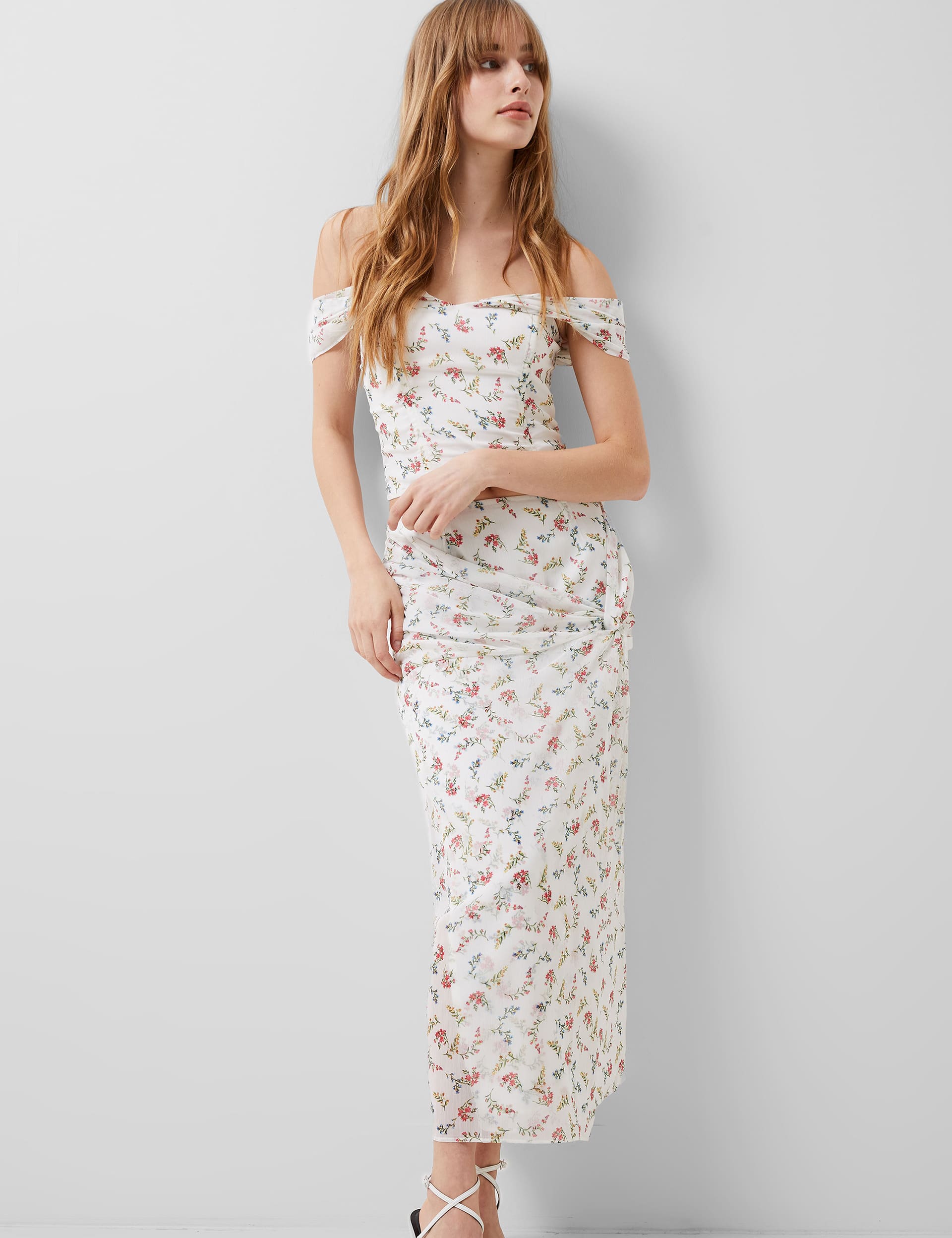 French Connection Women's Floral Midi Pencil Skirt