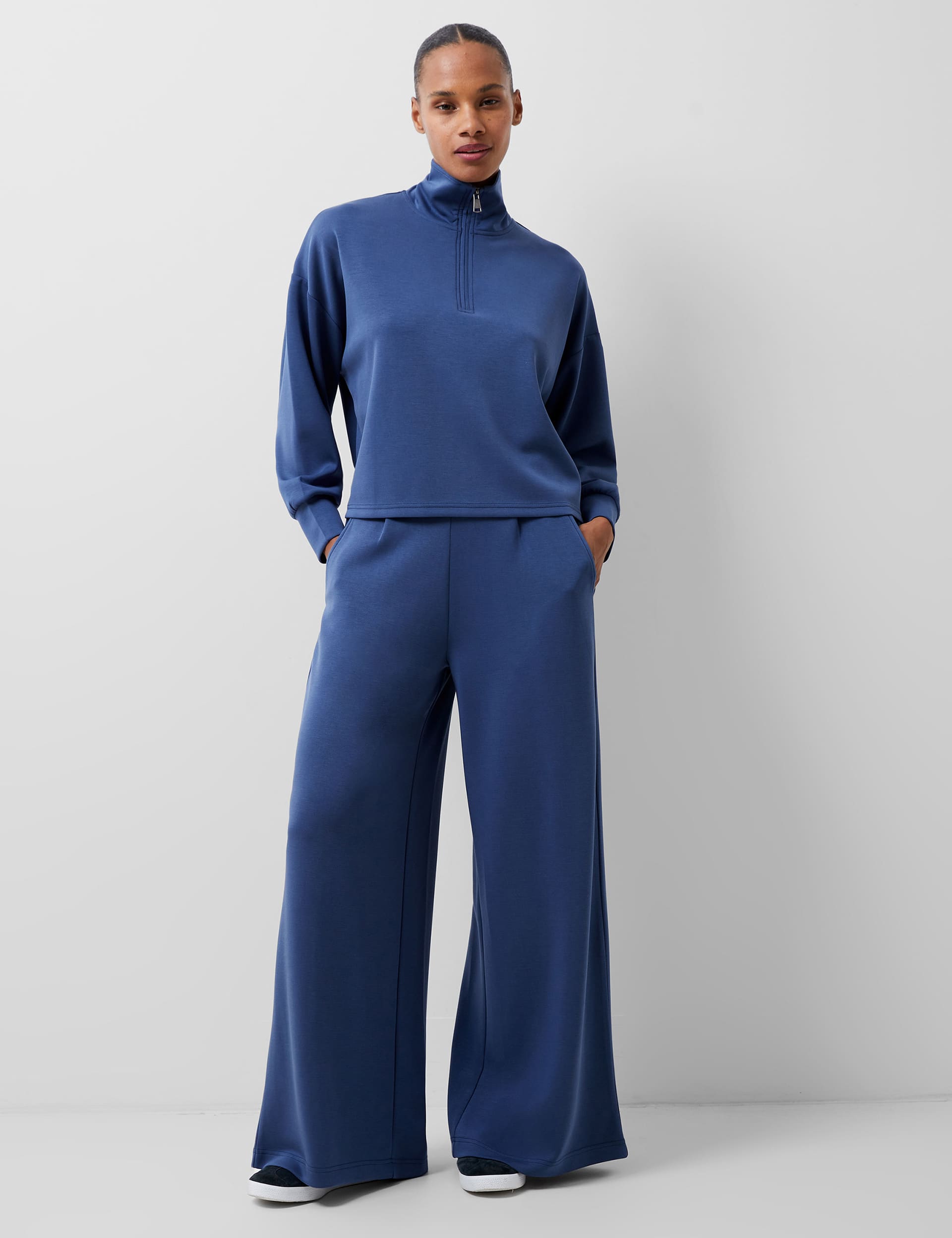 French Connection Women's Funnel Neck Half Zip Sweatshirt