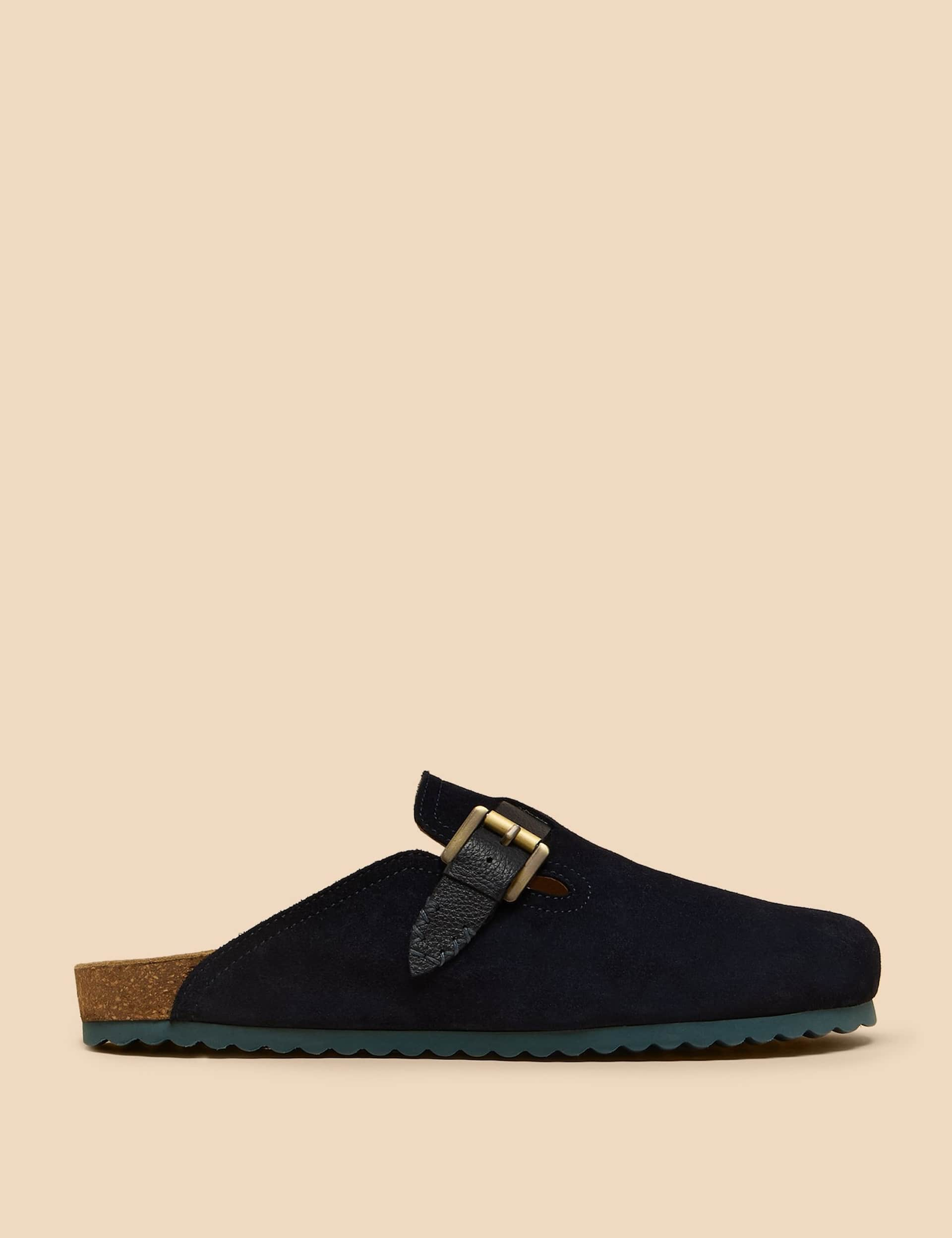 White Stuff Women's Suede Slip On Flat Mules - 6 - Navy, Navy