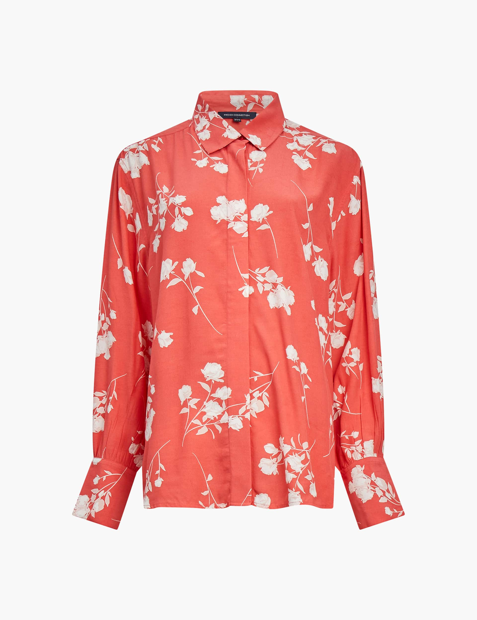 French Connection Women's Floral Collared Shirt - XS - Red Mix, Red Mix