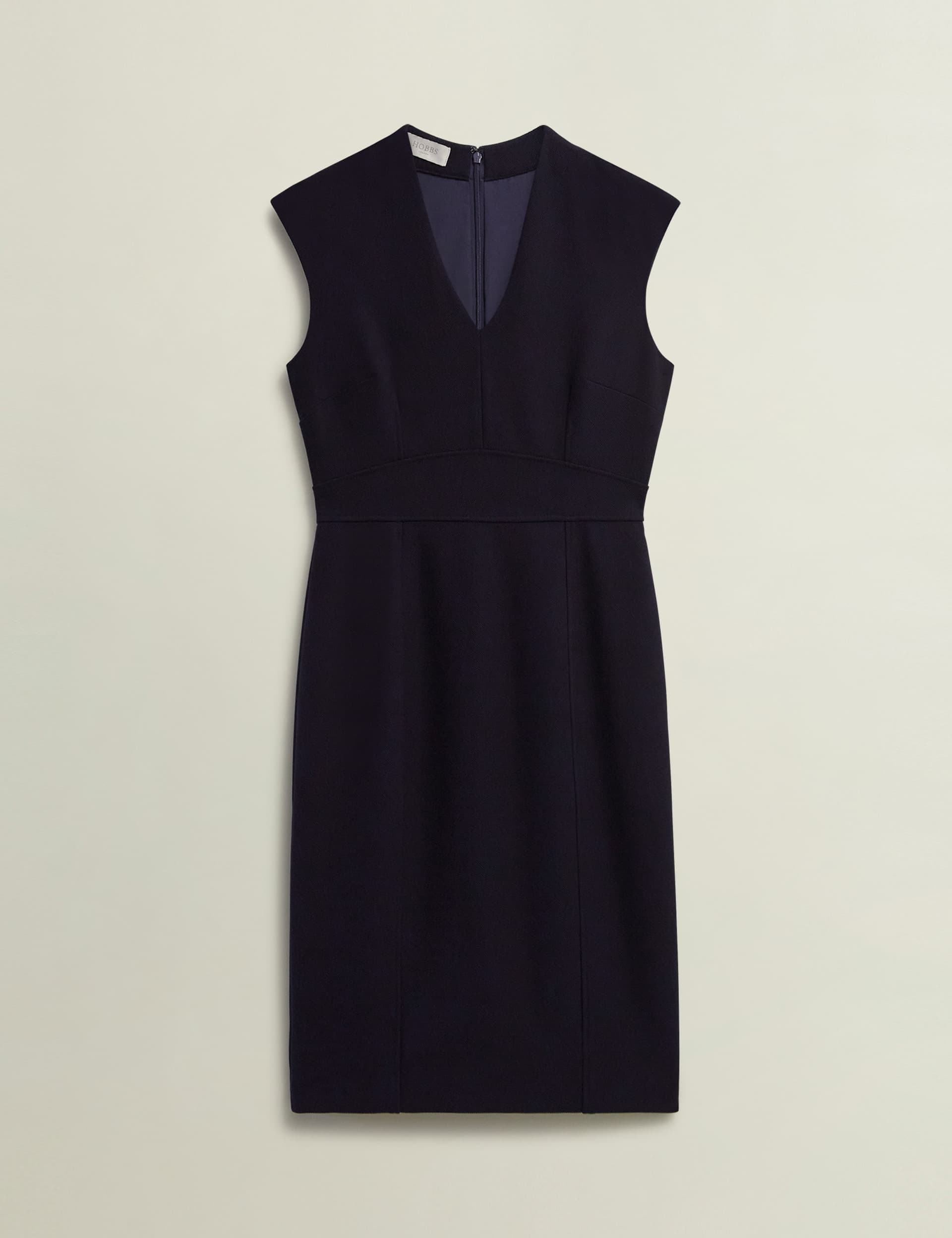 Hobbs Women's V-Neck Knee Length Shift Dress - 12 - Navy, Navy