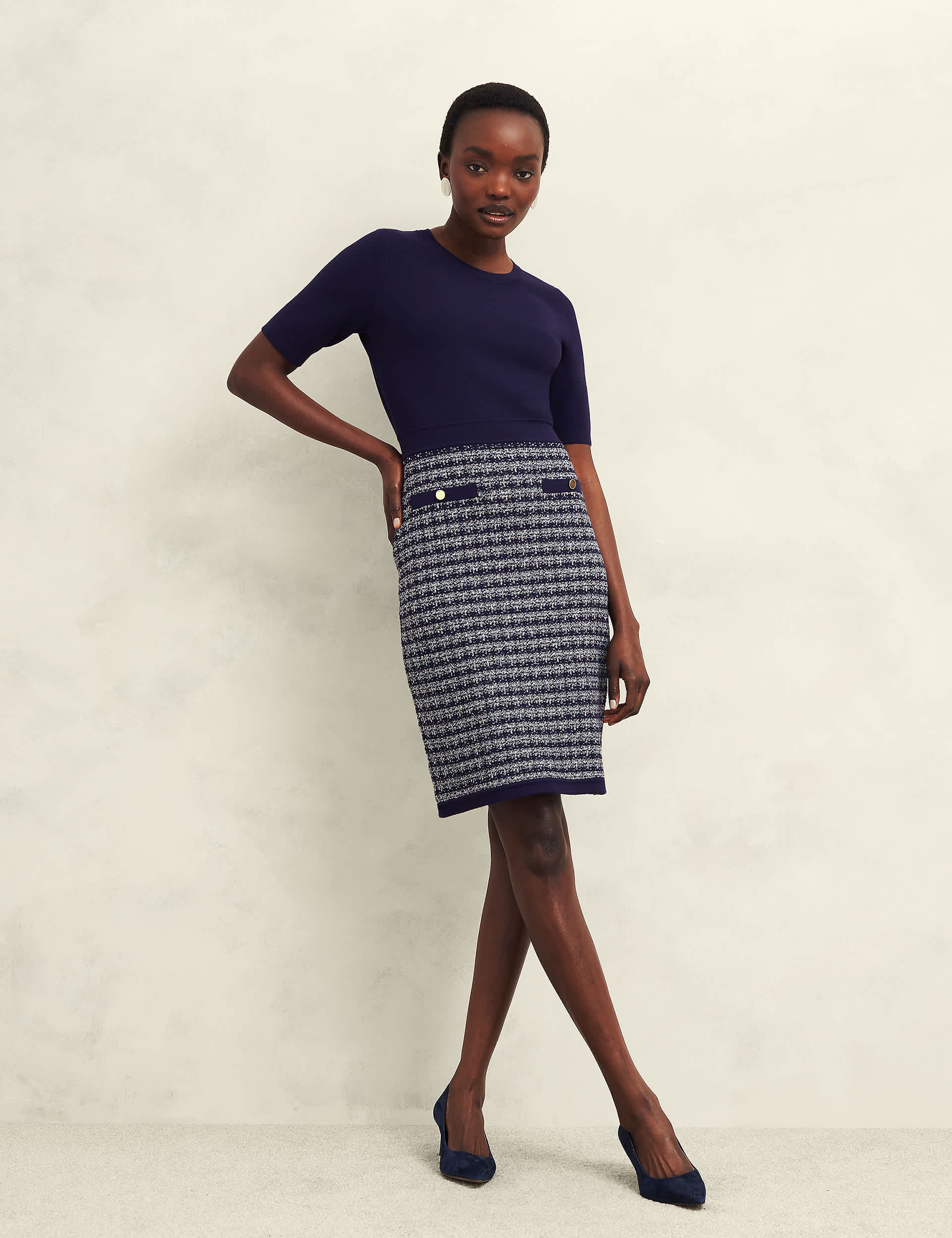 Hobbs Women's Knitted Knee Length Dress